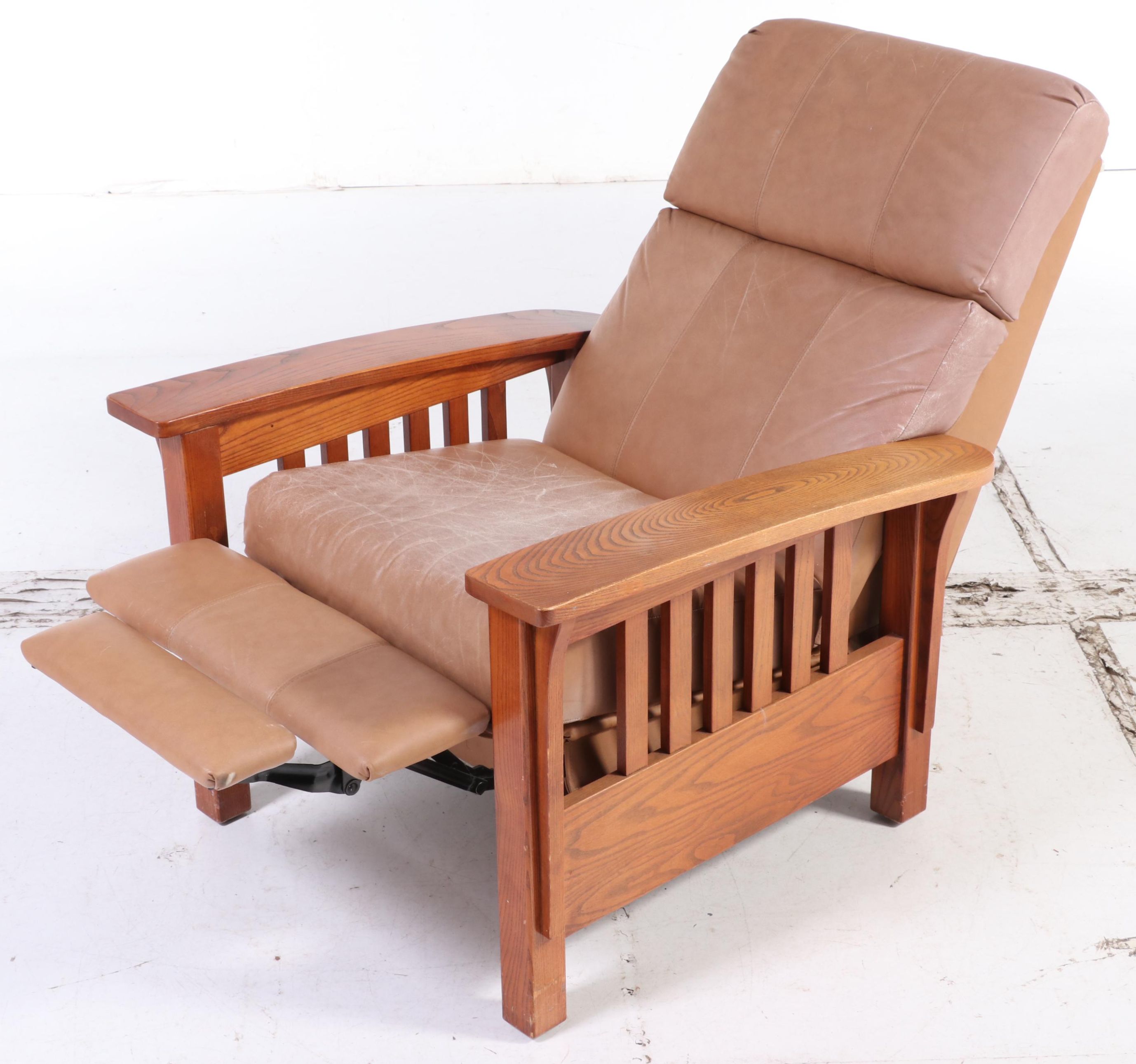 Lane Mission Style Oak Reclining Arm Chair, Mid to Late 20th Century