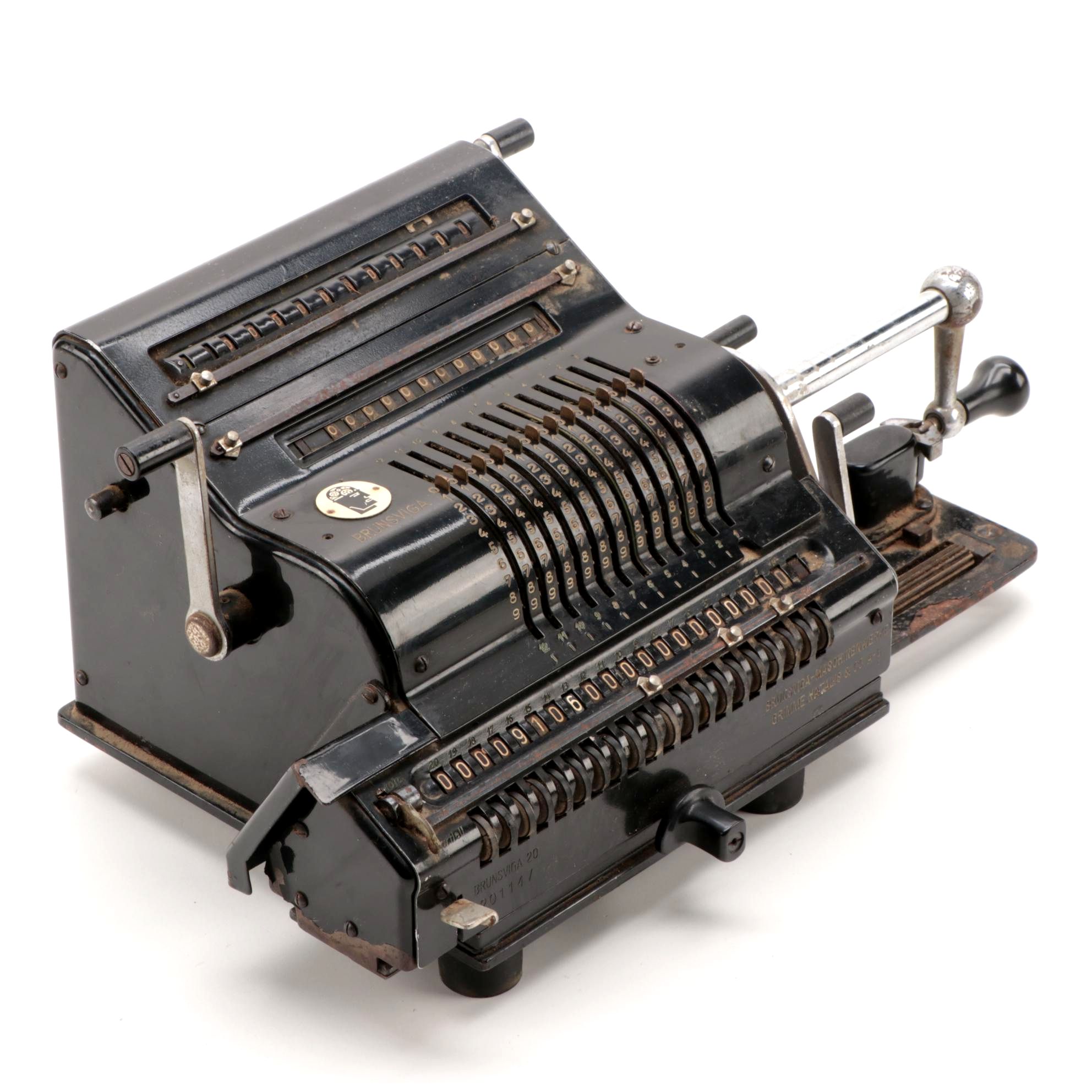 Brunsviga 20 German Cast Iron Calculator Machine, Early 20th Century