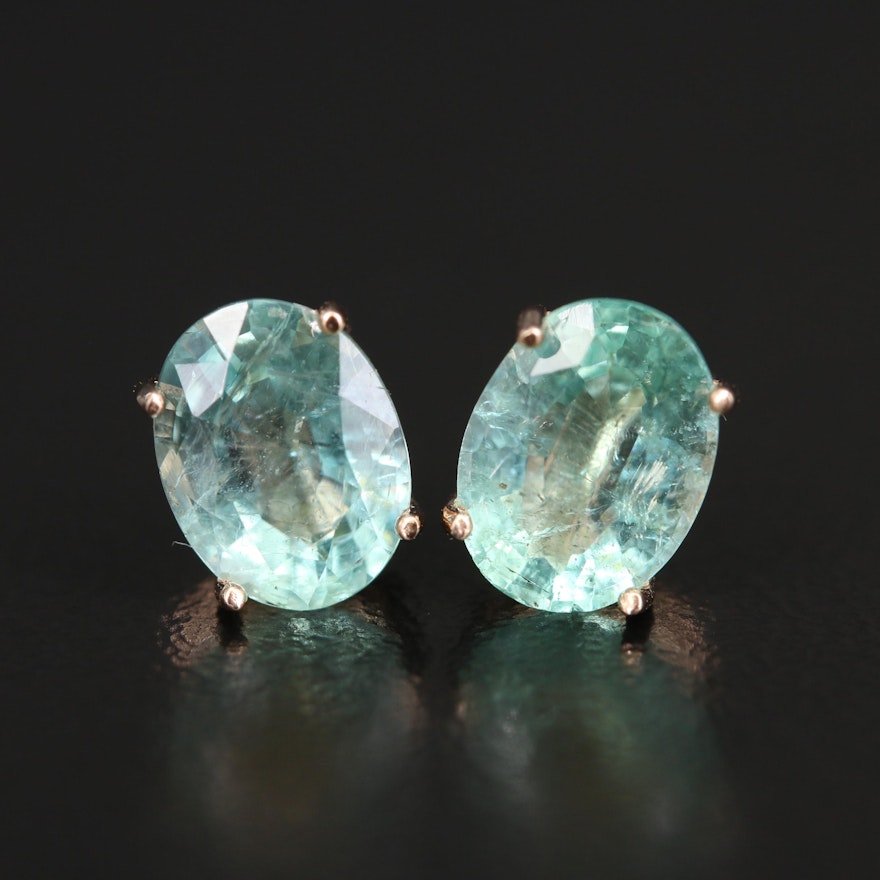 14K Emerald Stud Earrings