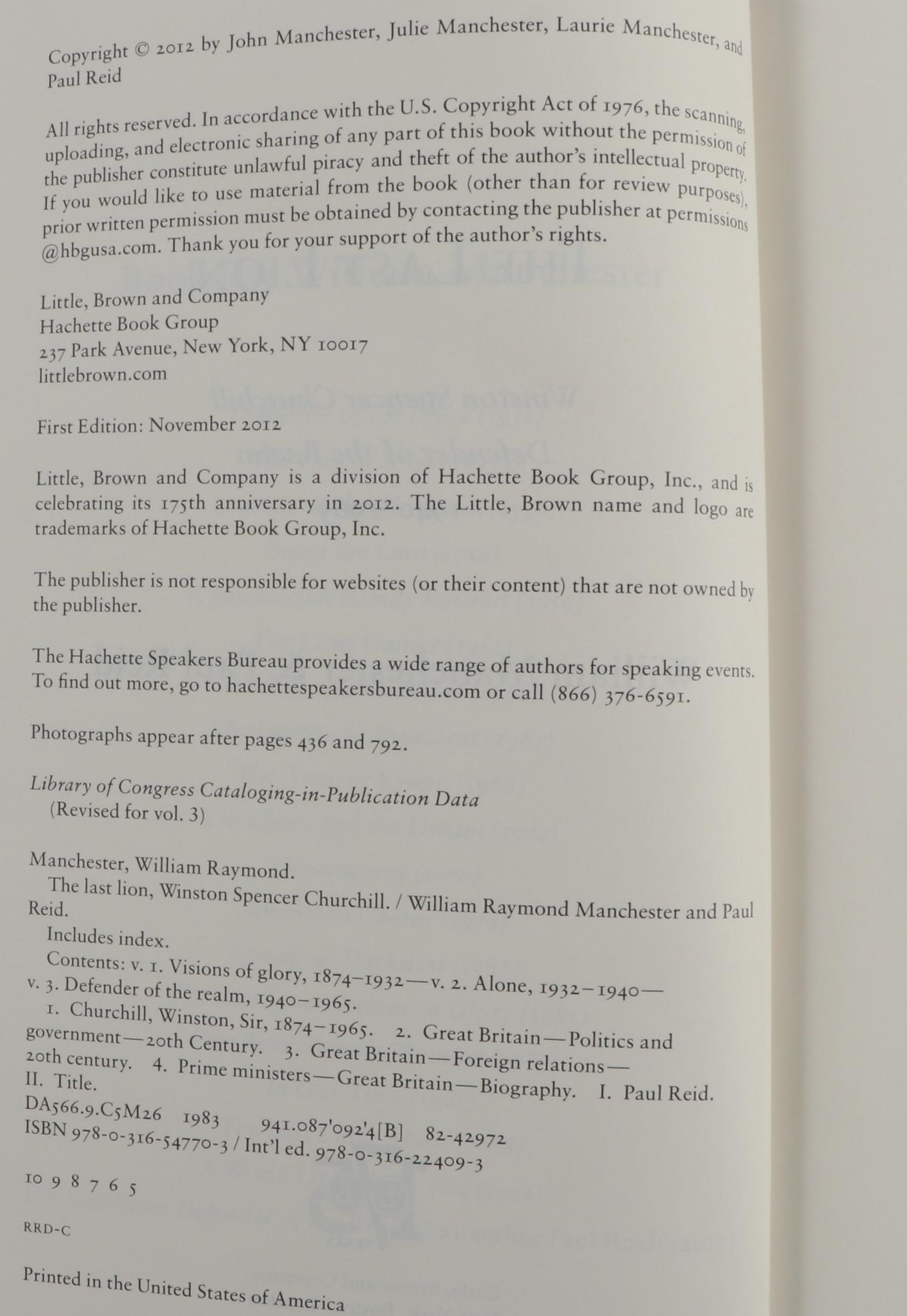 First Edition "Visions of Glory" and More "The Last Lion" Churchill Biographies