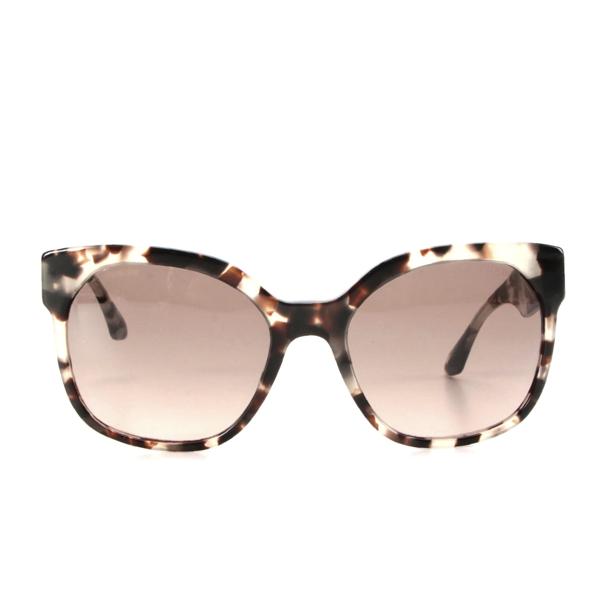 Prada SPR 10R Horn-Rimmed Style Sunglasses in Tortoise/Grey