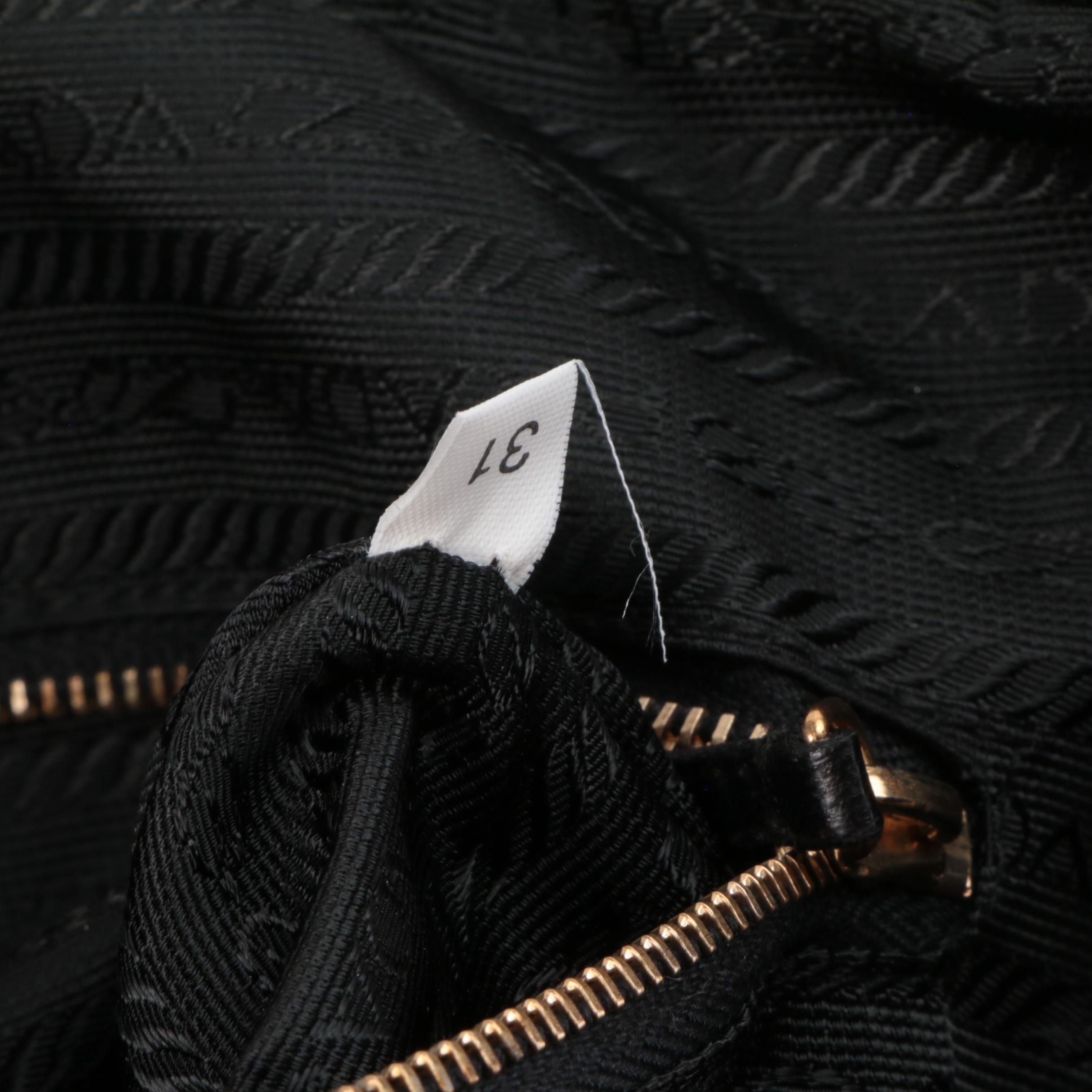 Prada Grommet Lock Shoulder Bag in Black Nappa Leather