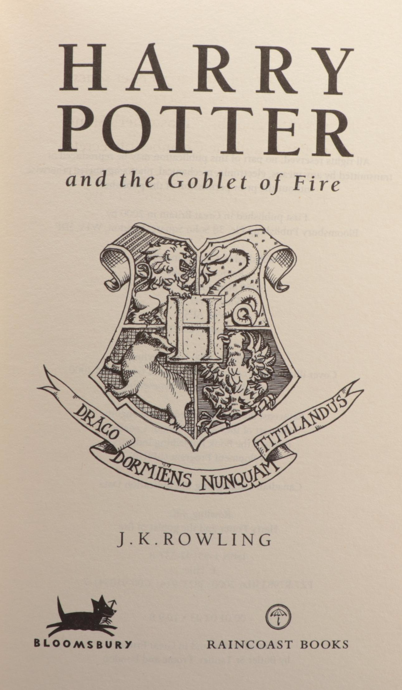 First UK Edition "Harry Potter" Books with Canadian Editions and More