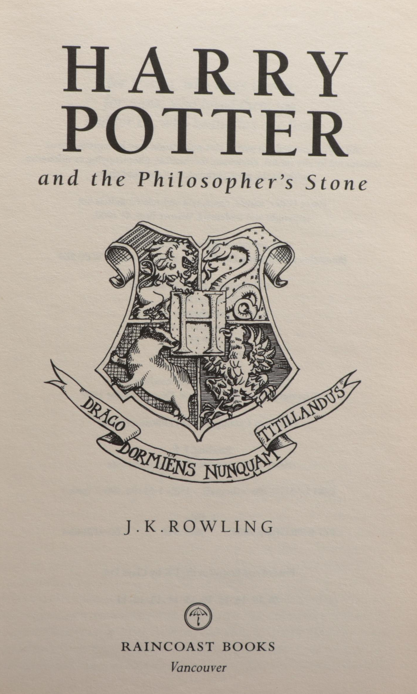 First UK Edition "Harry Potter" Books with Canadian Editions and More