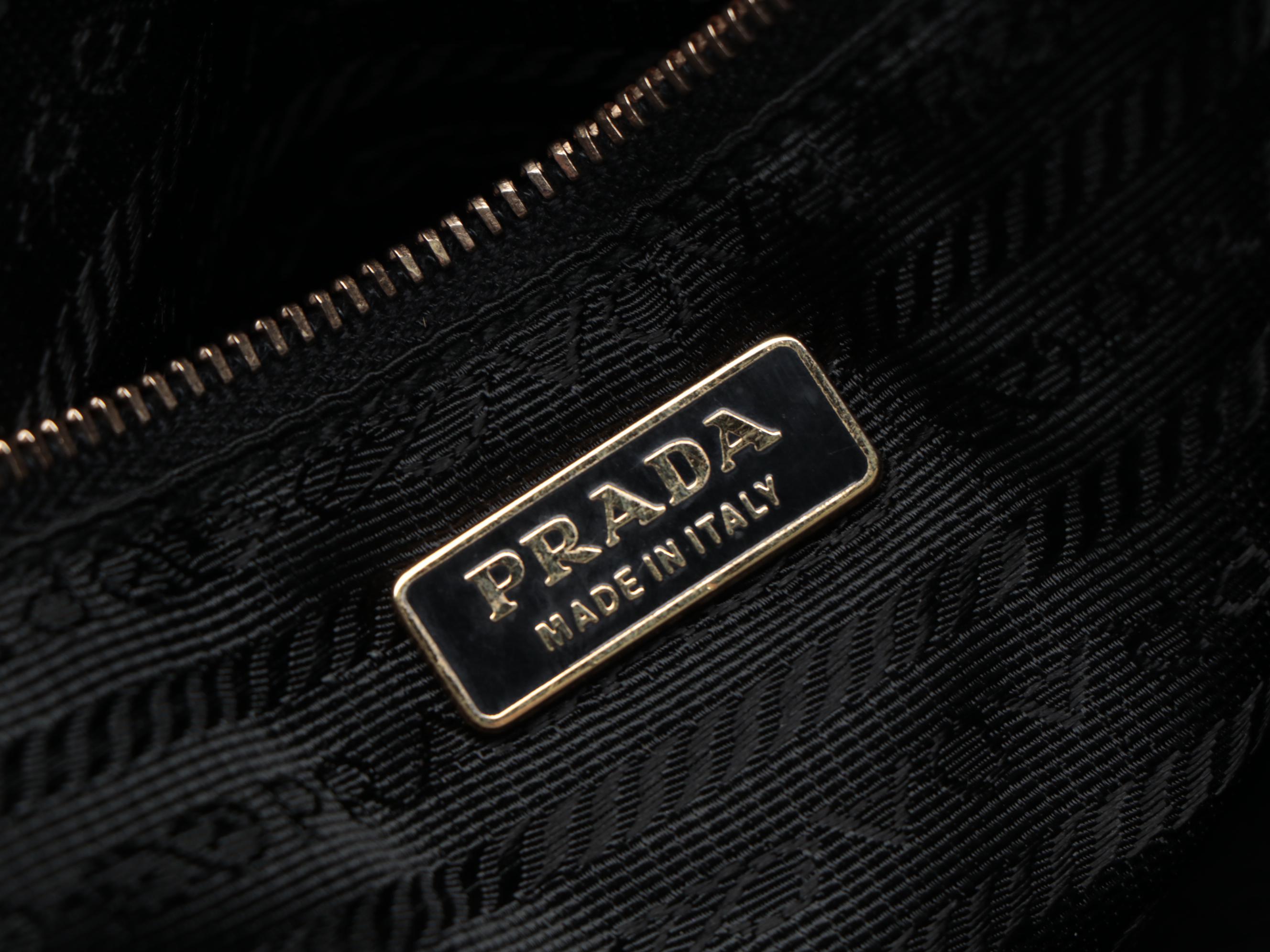 Prada Small Shoulder Tote in Black Tessuto Nylon with Leather Trim