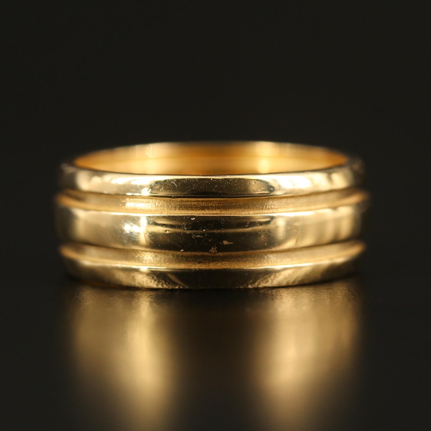 1995 Tiffany & Co. 18K Wide Band with Double Groove