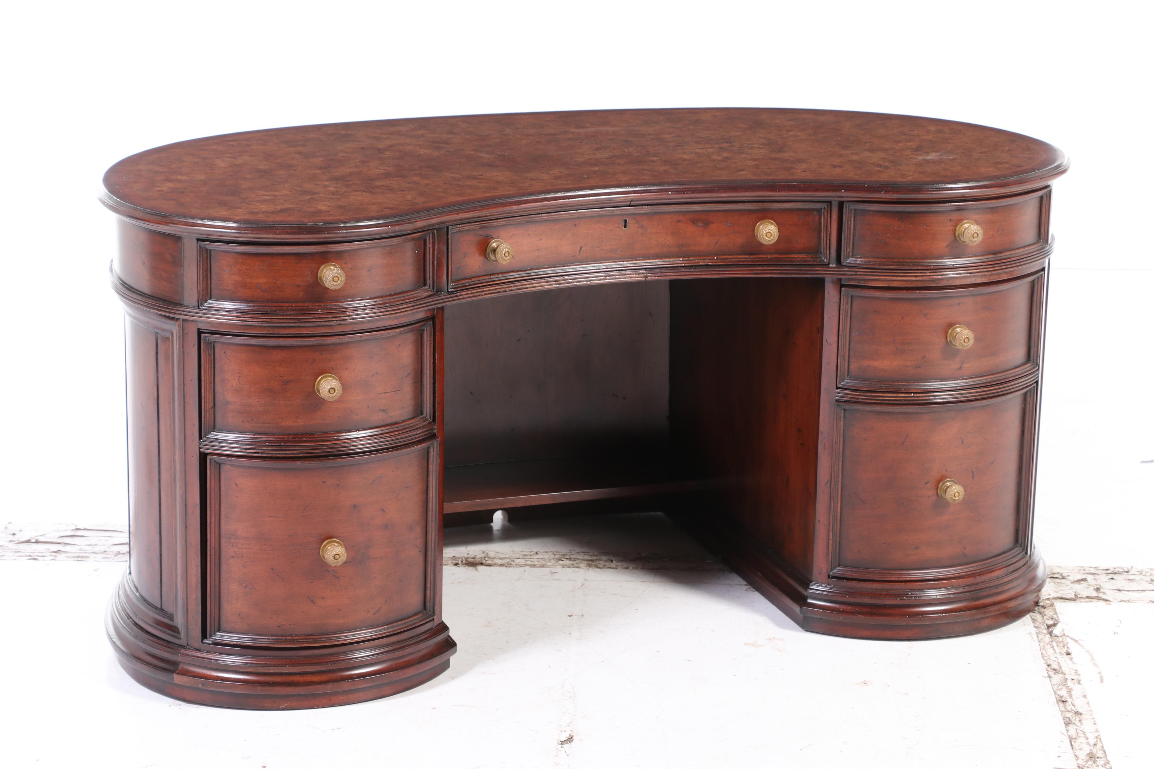 Stanley Furniture "Arrondissement" Kidney Shaped Desk and "Volute" Chair