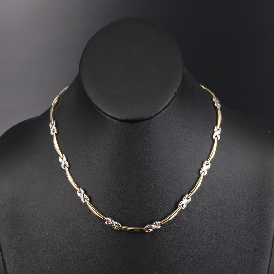 14K Two-Tone Infinity Link Necklace