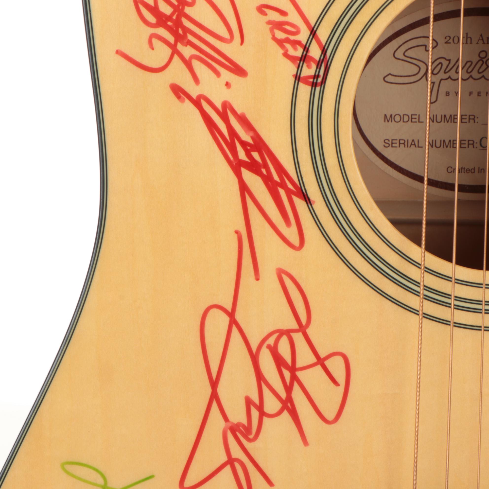 Acoustic Guitar Autographed by Members of Creed, Diamond Rio, The Dixie Chicks