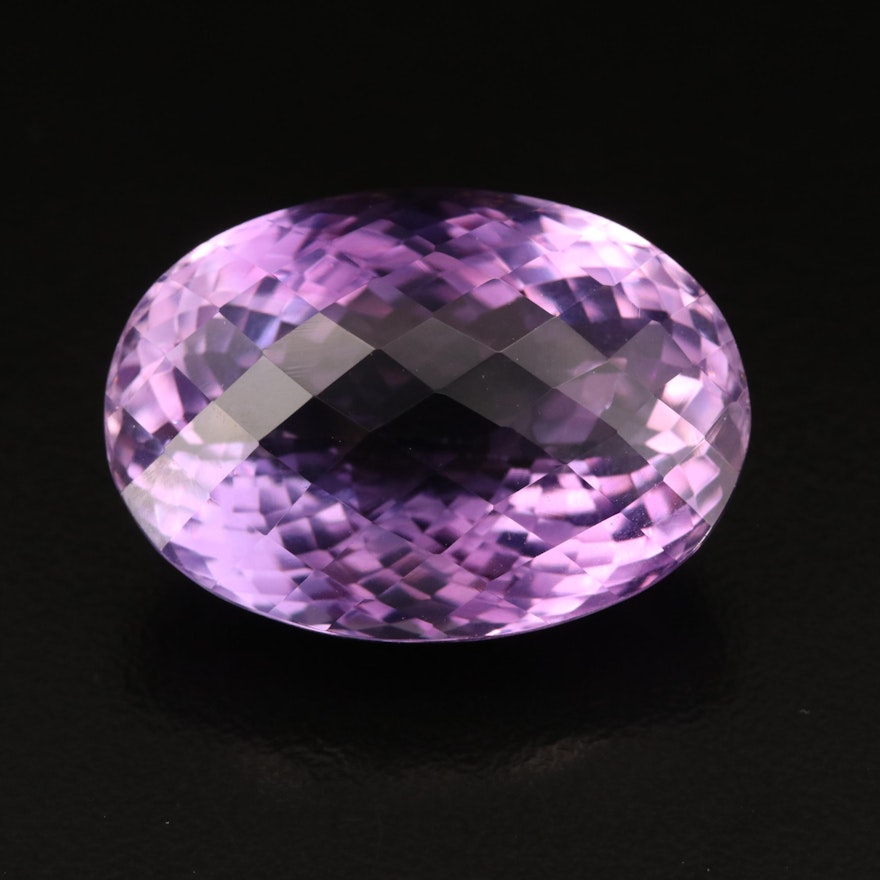 Loose 38.07 CT Oval Faceted Amethyst