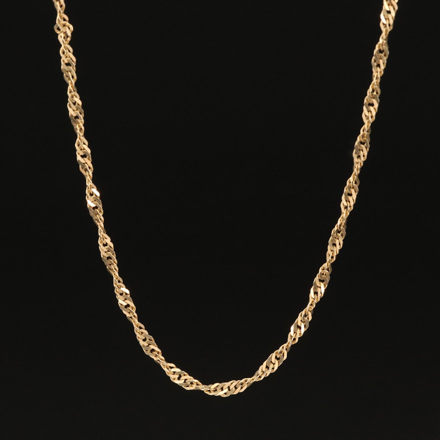 14K Twisted Curb Link Necklace