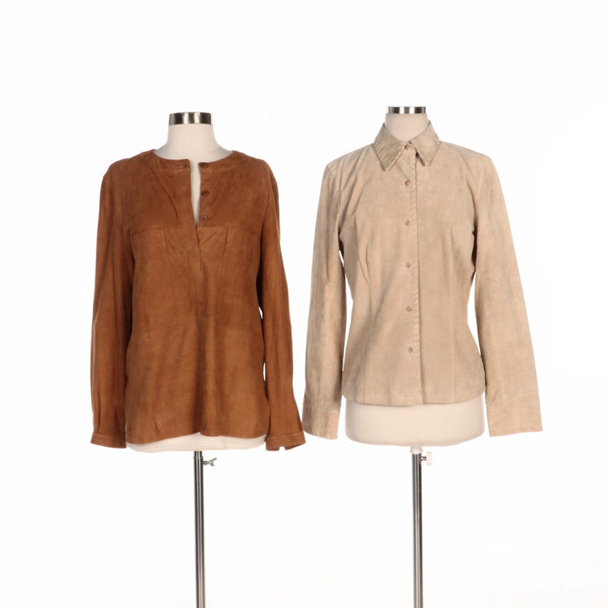 August Silk Logic Suede Jacket and Brown Suede Pullover Shirt