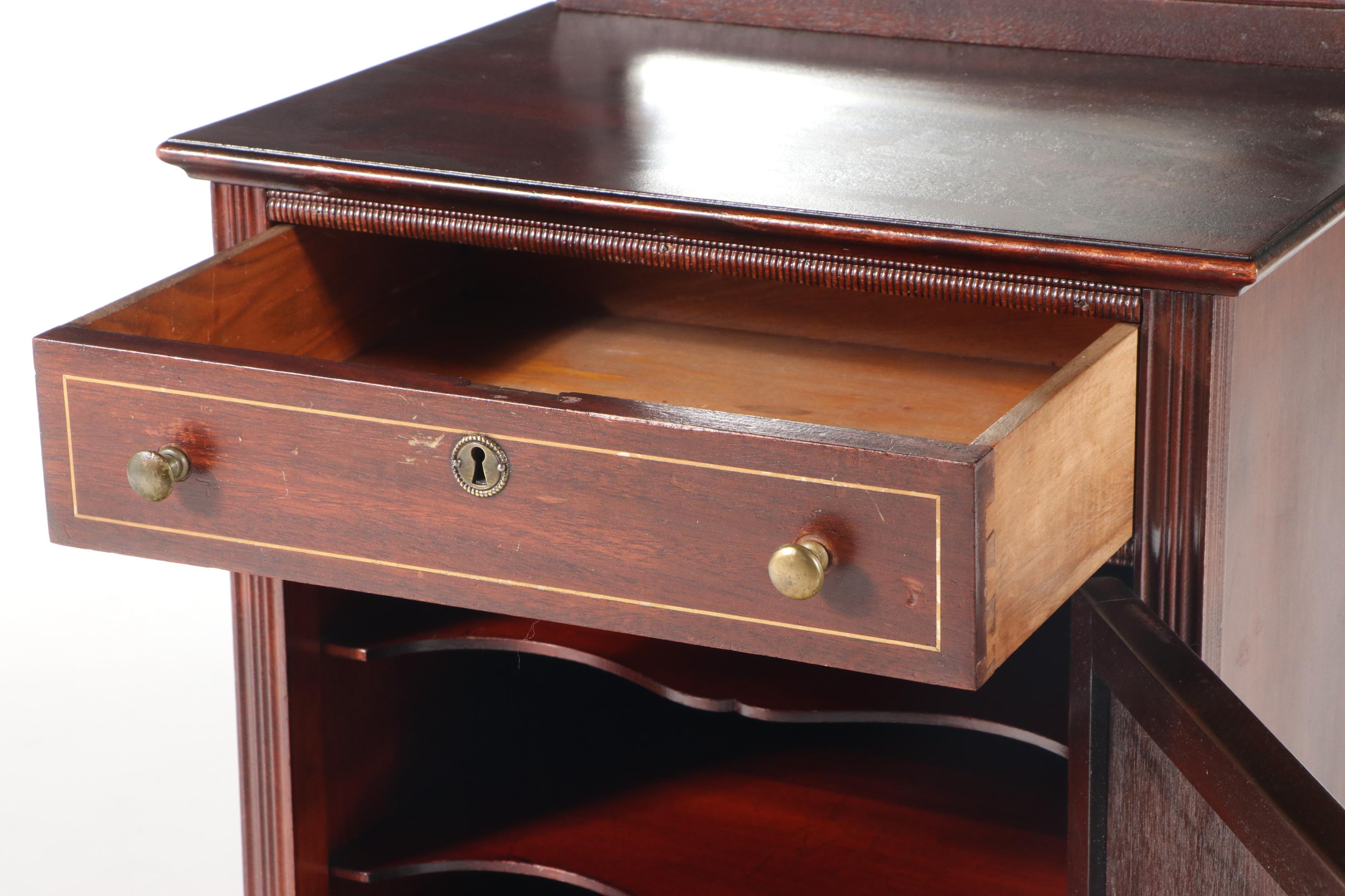 Robert Mitchell Furniture Co. Mahogany-Stained and Mirrored Glass Music Cabinet