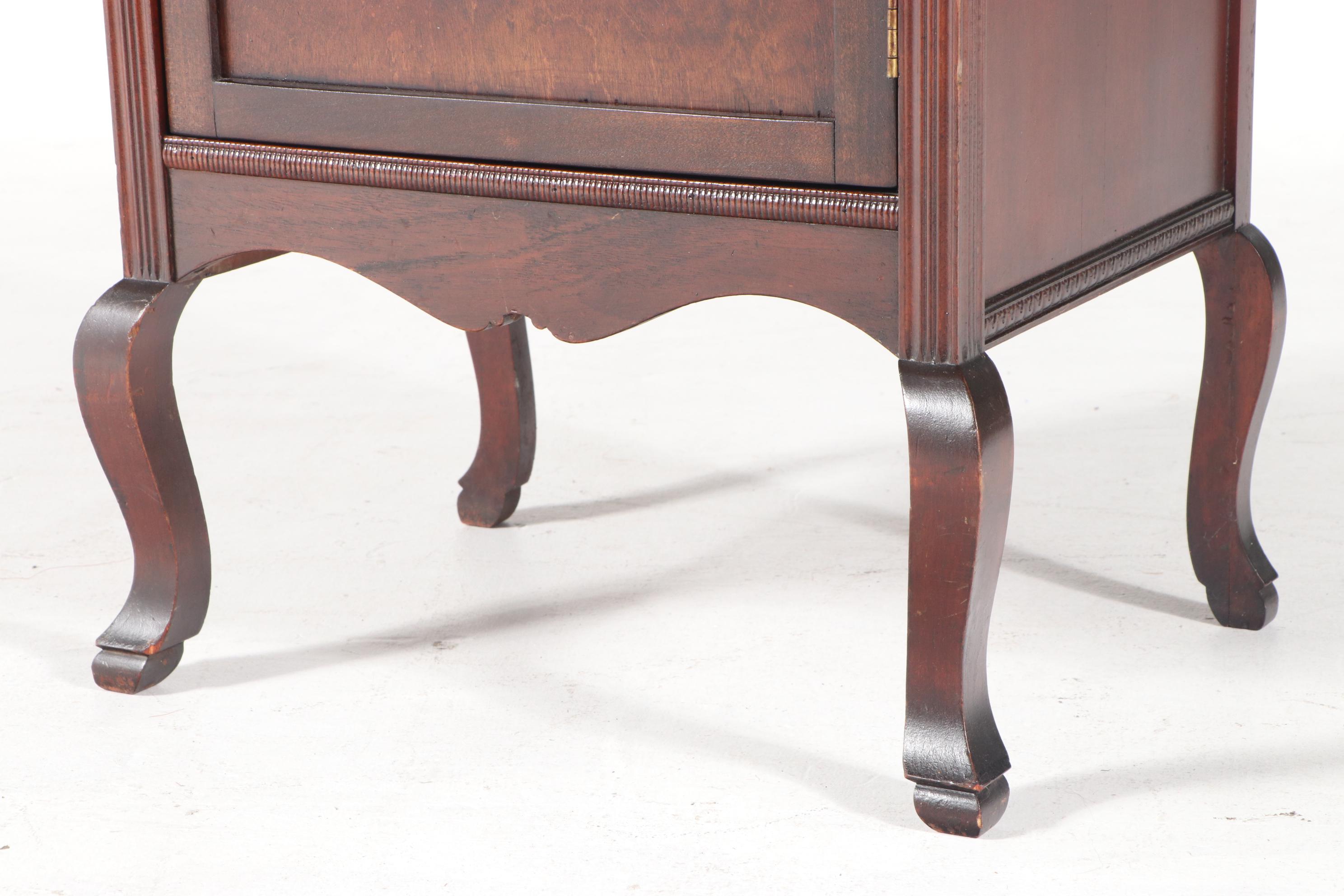 Robert Mitchell Furniture Co. Mahogany-Stained and Mirrored Glass Music Cabinet