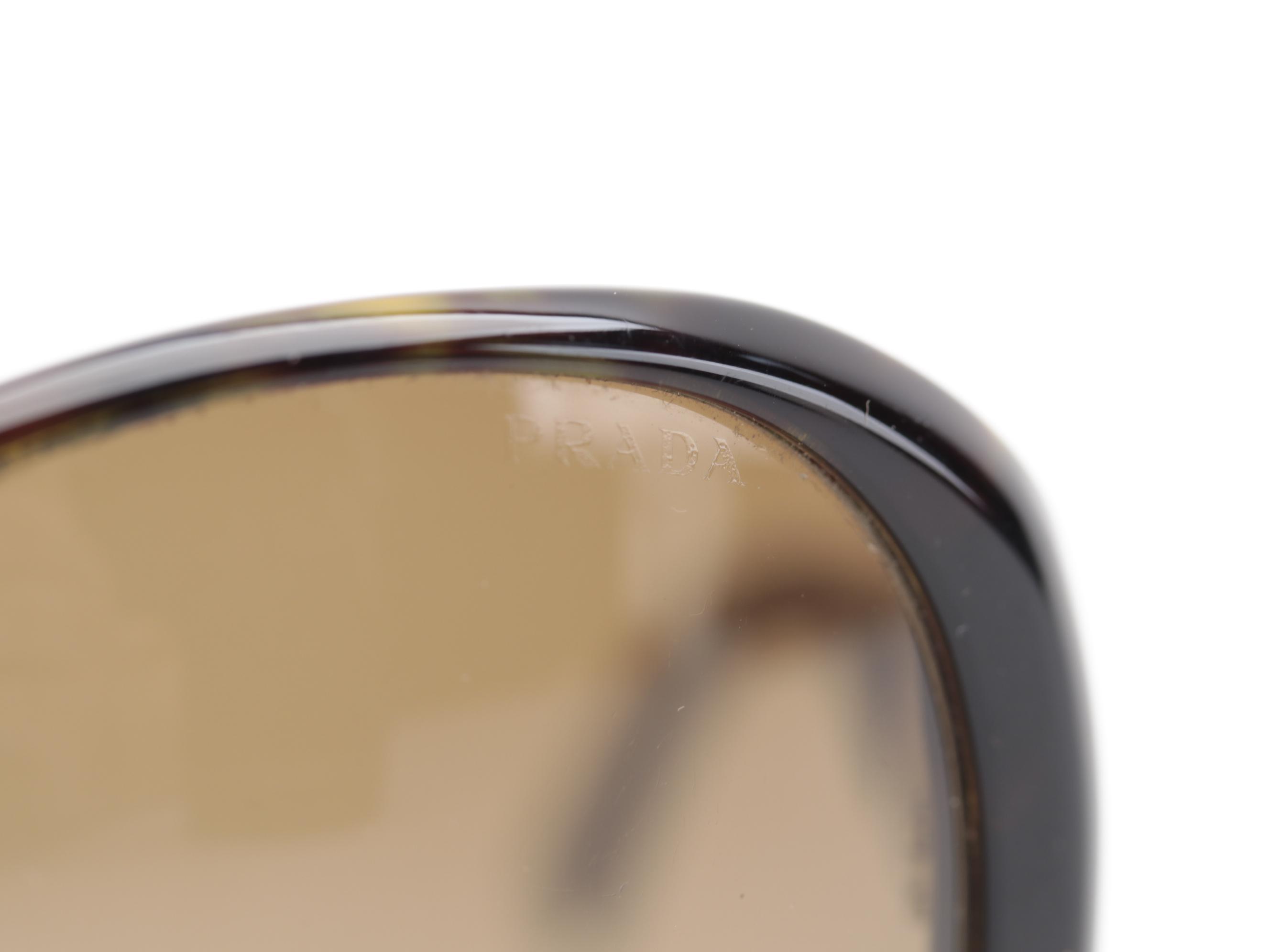 Prada SPR 03M Havana Brown Sunglasses with Gradient Polarized Lenses