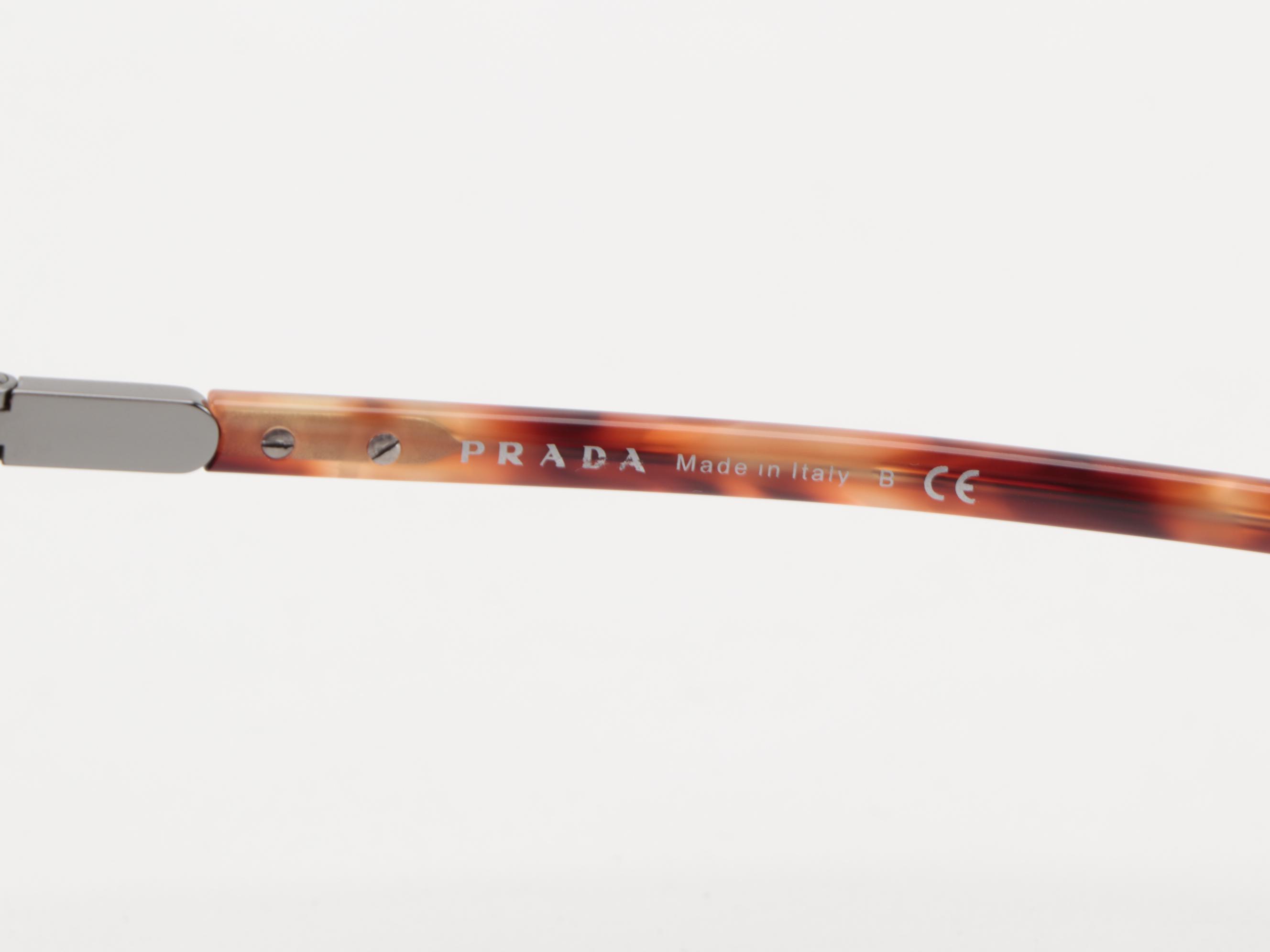 Prada SPR 01T Aviator Sunglasses in Red Tortoise Acetate