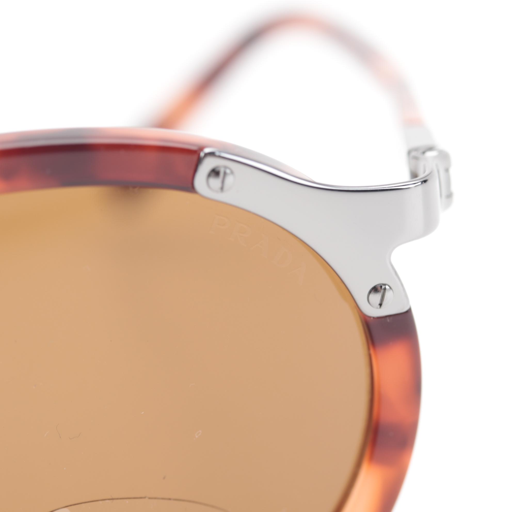 Prada SPR 01T Aviator Sunglasses in Red Tortoise Acetate