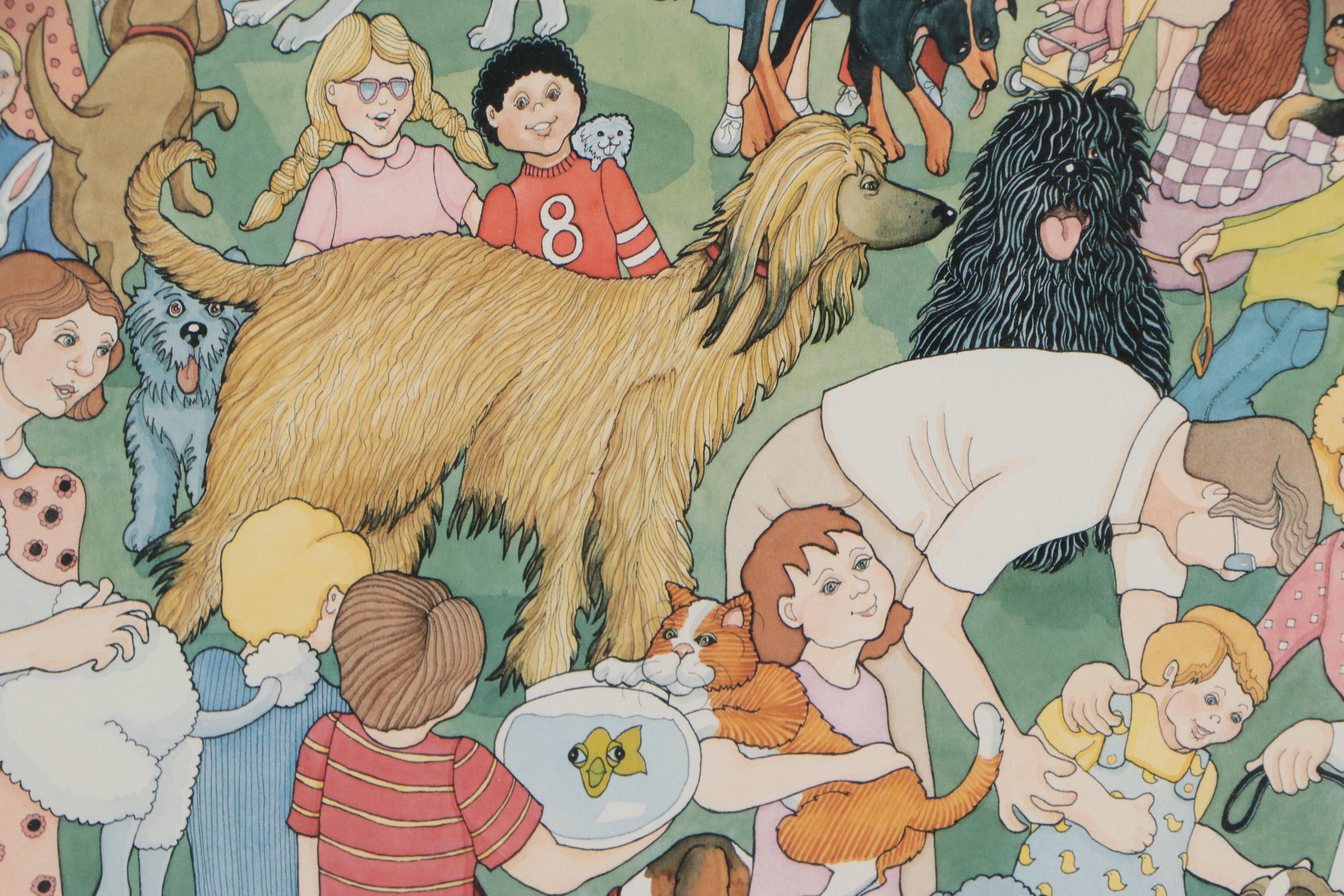 Frances Greenberg Offset Lithograph "Annual Pet Show," Late 20th Century