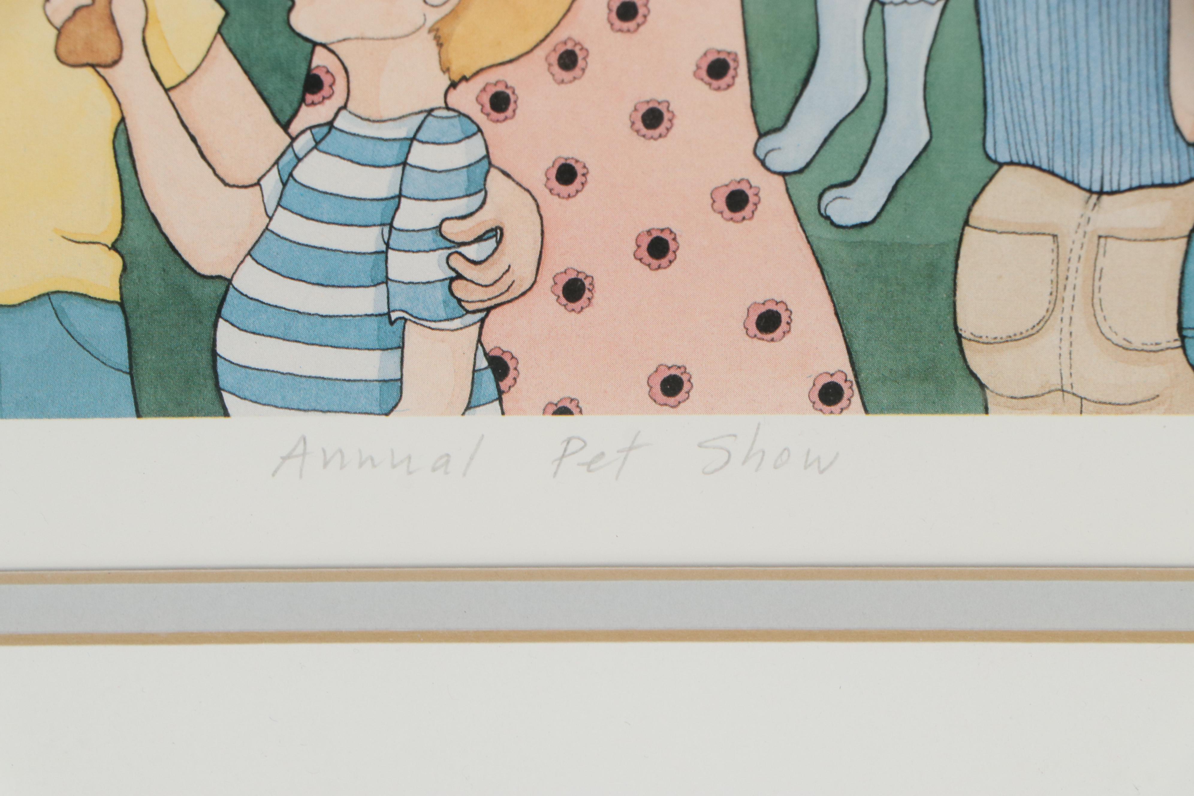 Frances Greenberg Offset Lithograph "Annual Pet Show," Late 20th Century