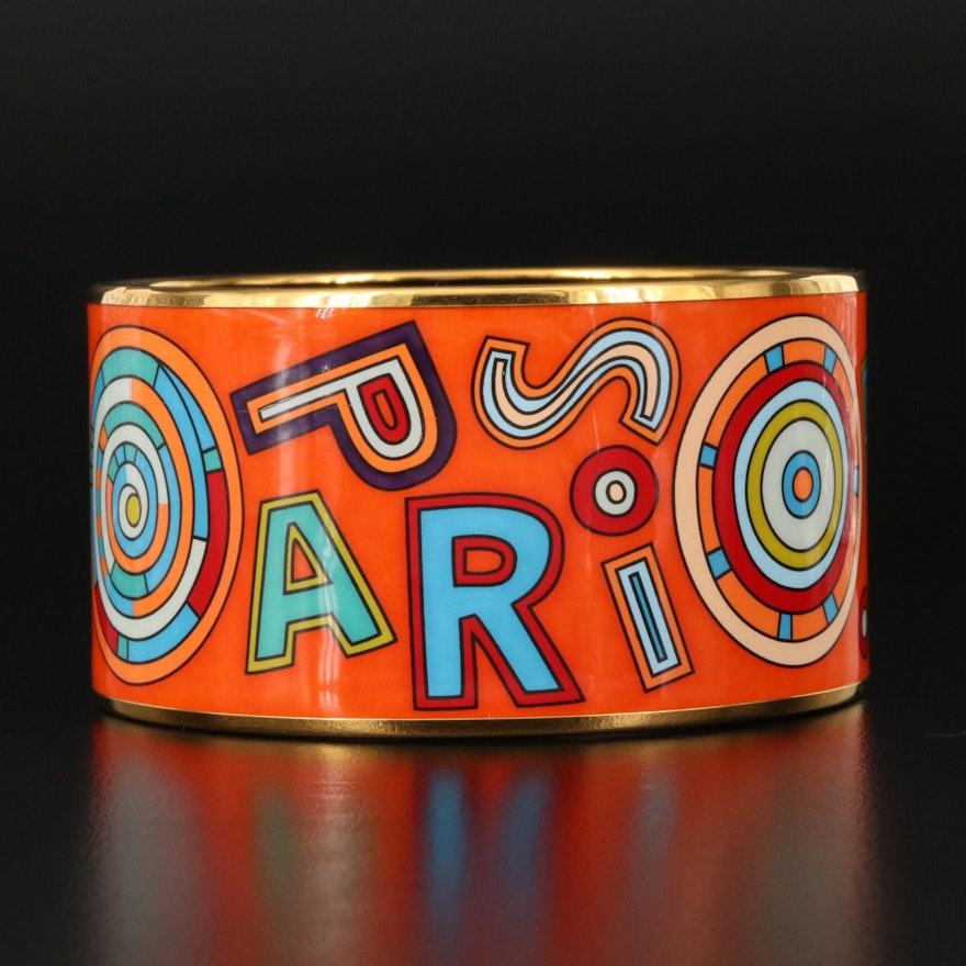 Hermès Extra Wide Enamel Bangle