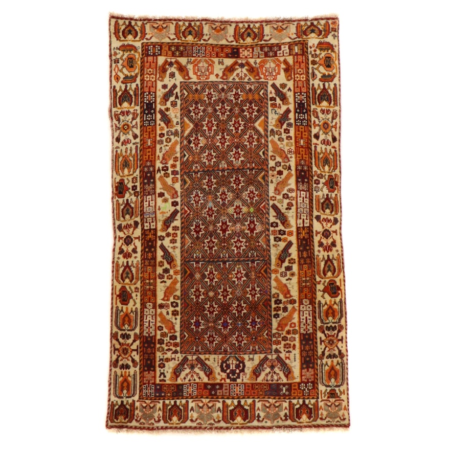 4' x 7' Hand-Knotted Persian Qashqai Area Rug