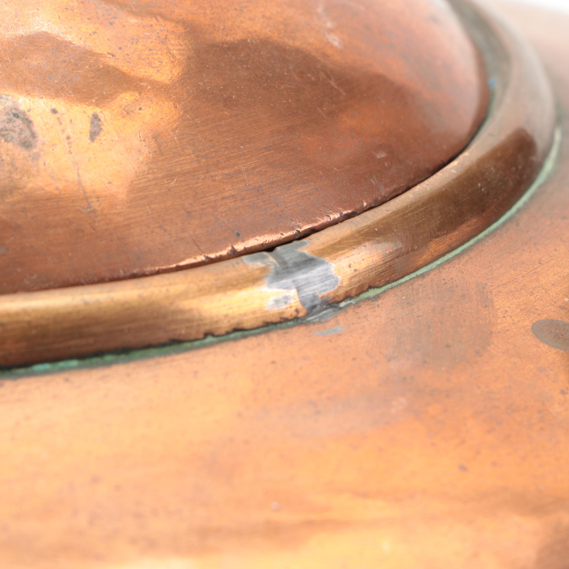 English Copper Tea Kettle with Brass Handle, 19th Century