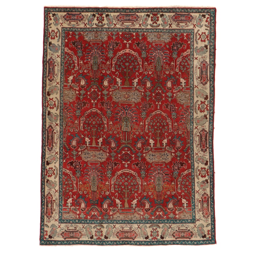 7'4 x 10'1 Hand-Knotted Northwest Persian Pictorial Area Rug