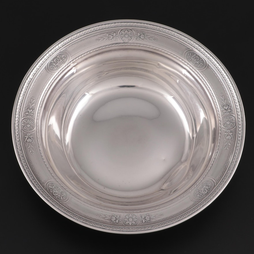Meriden Britannia Co. Floral Motif Sterling Silver Bowl, Late 19th/Early 20th C.