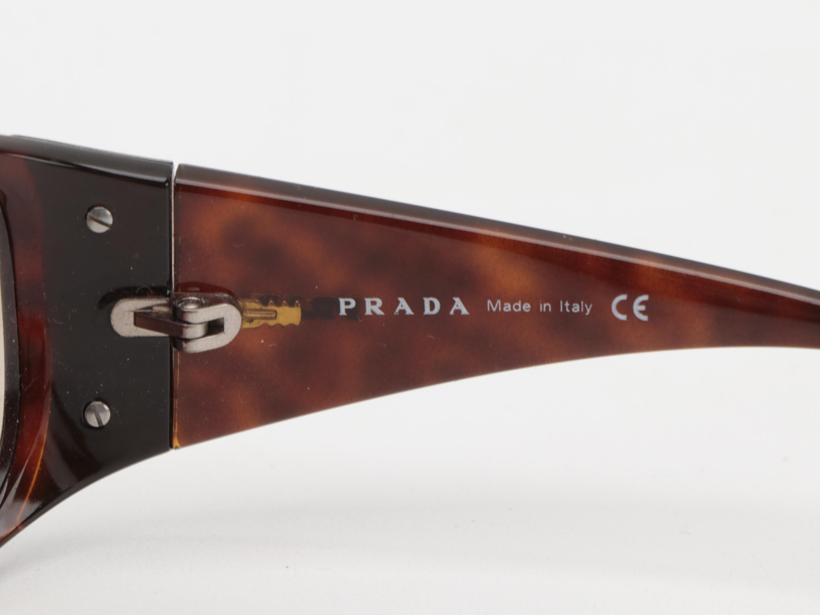 Prada SPR 07G Rectangular Sunglasses with Case