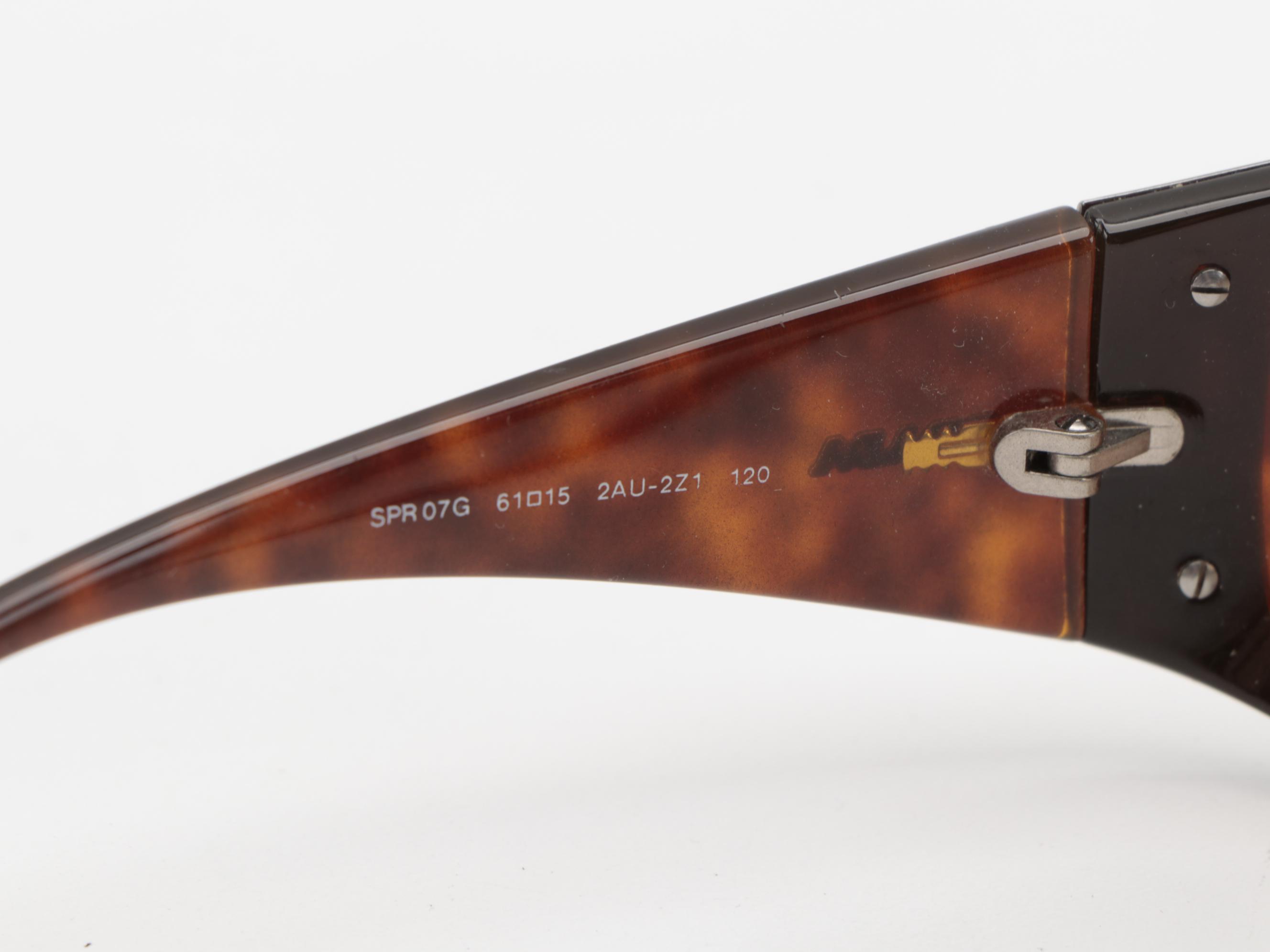 Prada SPR 07G Rectangular Sunglasses with Case