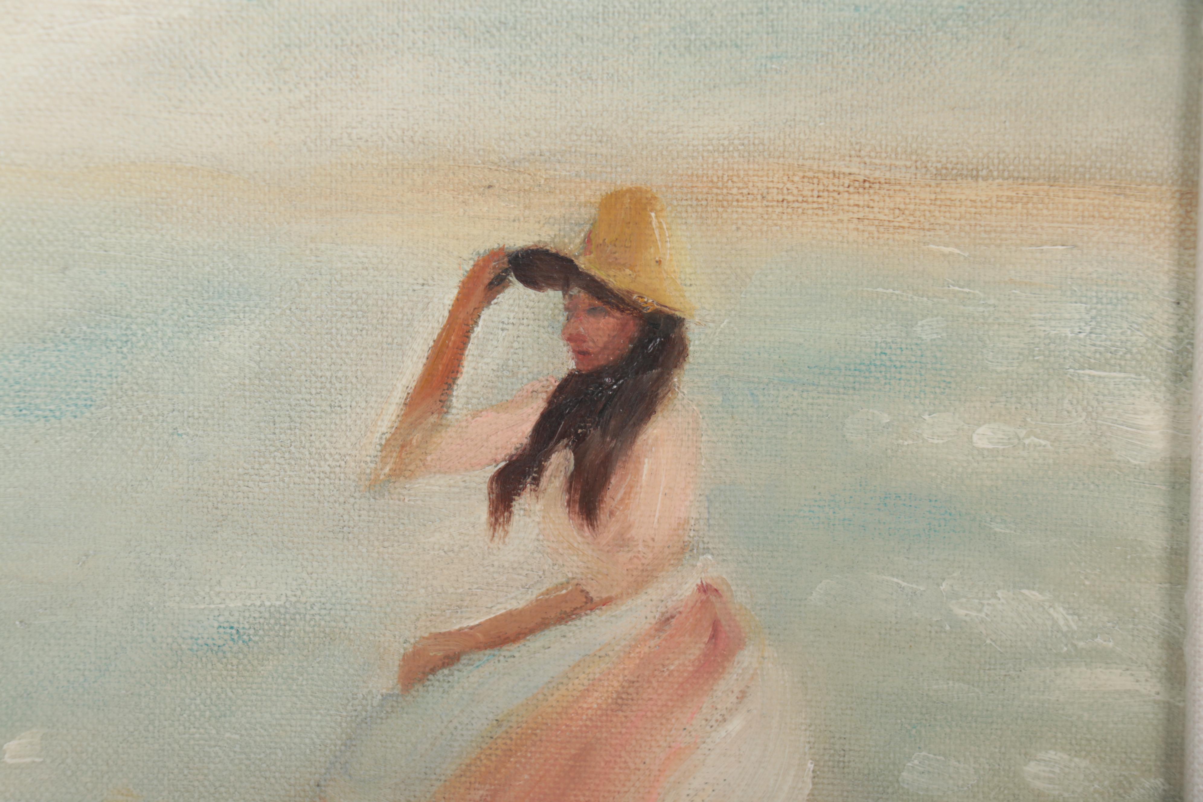 Oil Painting after Philip Wilson Steer "Young Woman at the Beach"