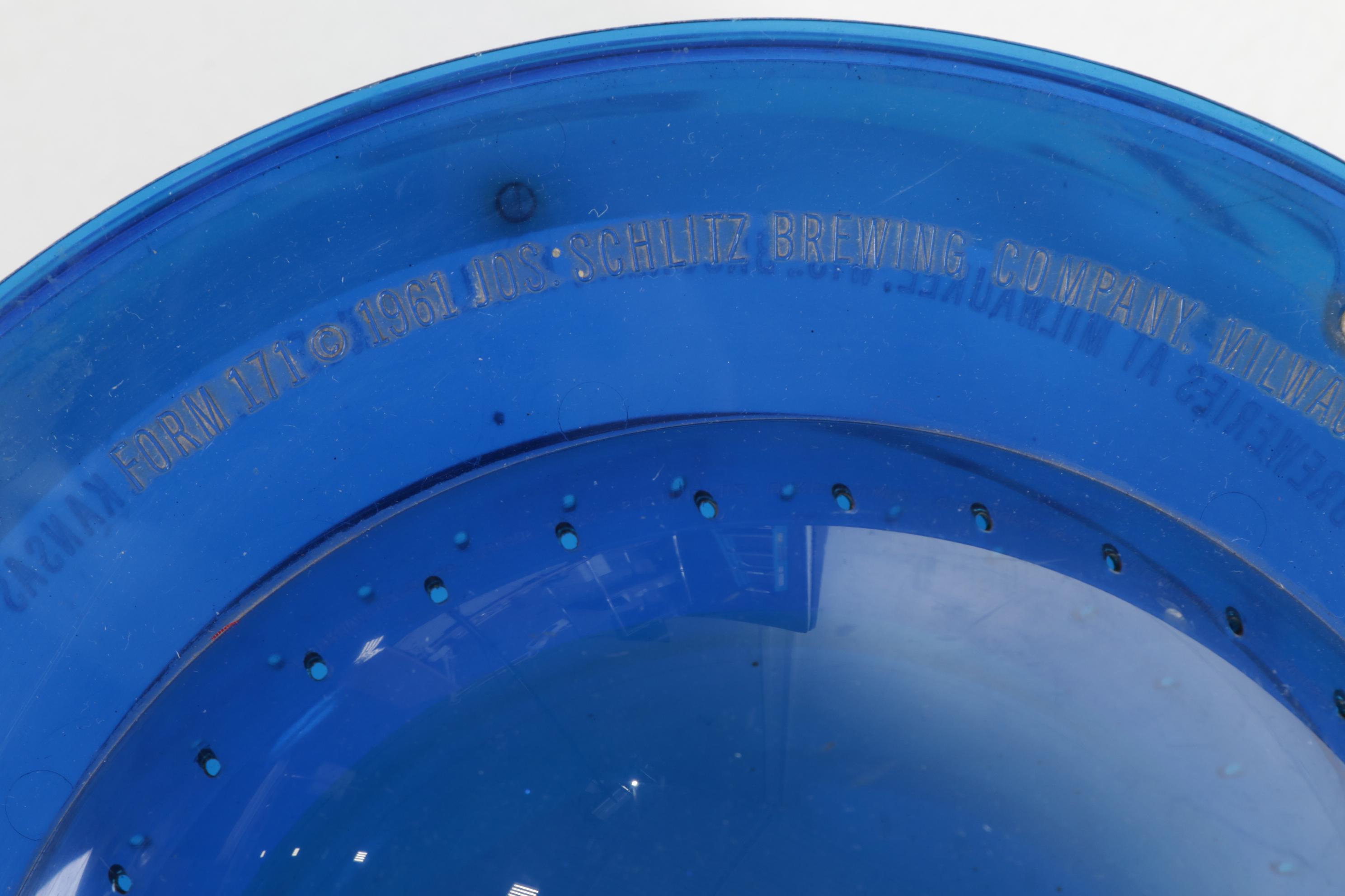 Schlitz Beer Advertising "Saturn Style" Blue Globe Spinning Light Fixture, 1961