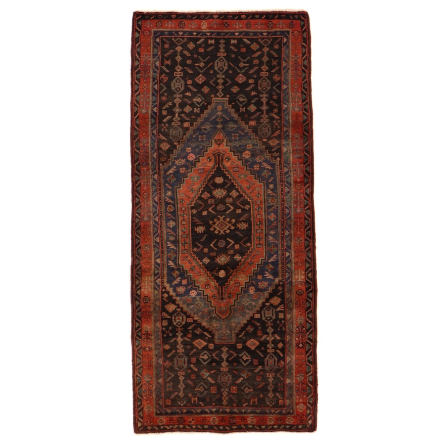 4'6 x 10'6 Hand-Knotted Persian Kurdish Long Rug
