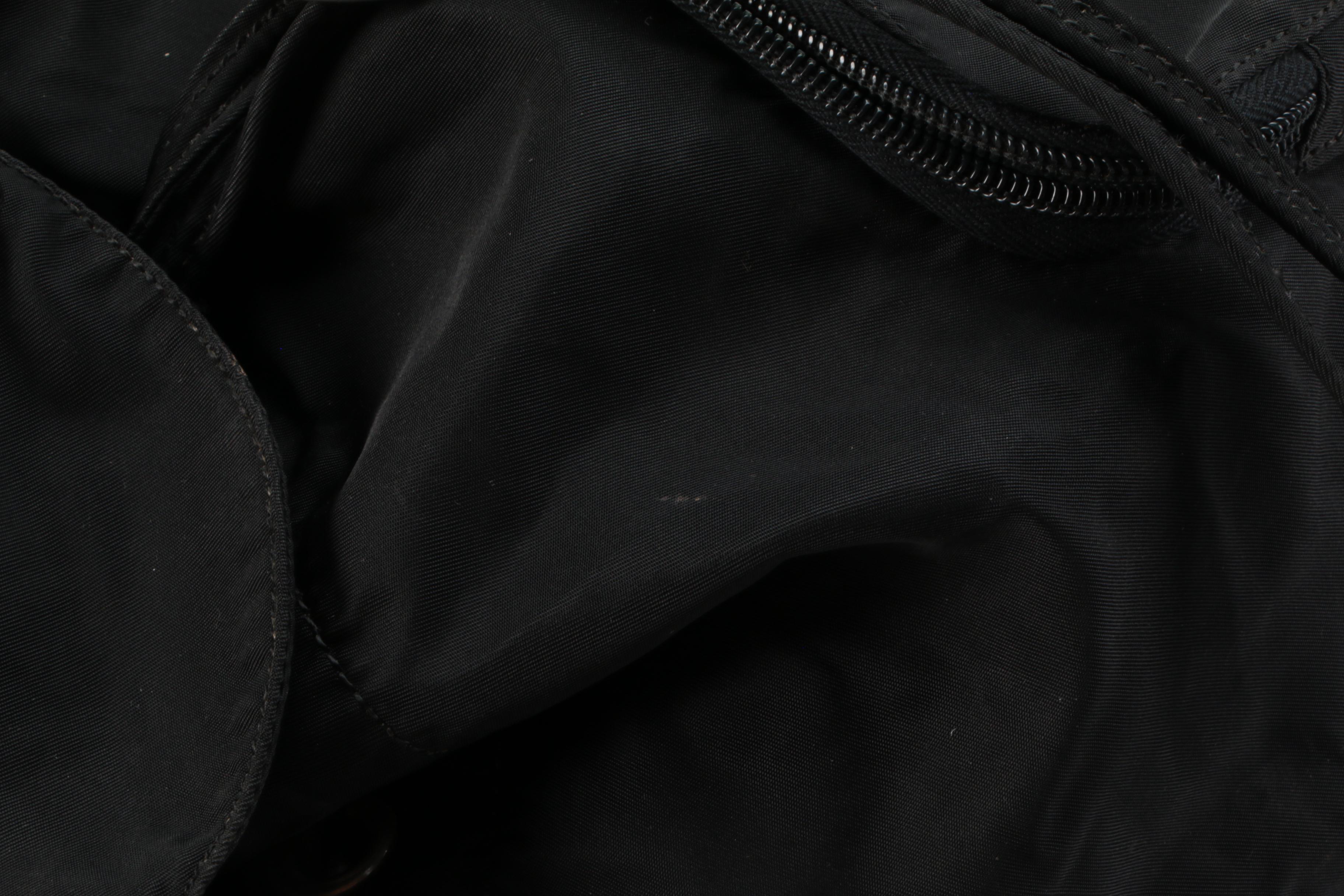 Prada Backpack Purse in Black Tessuto Nylon with Saffiano Leather Trim