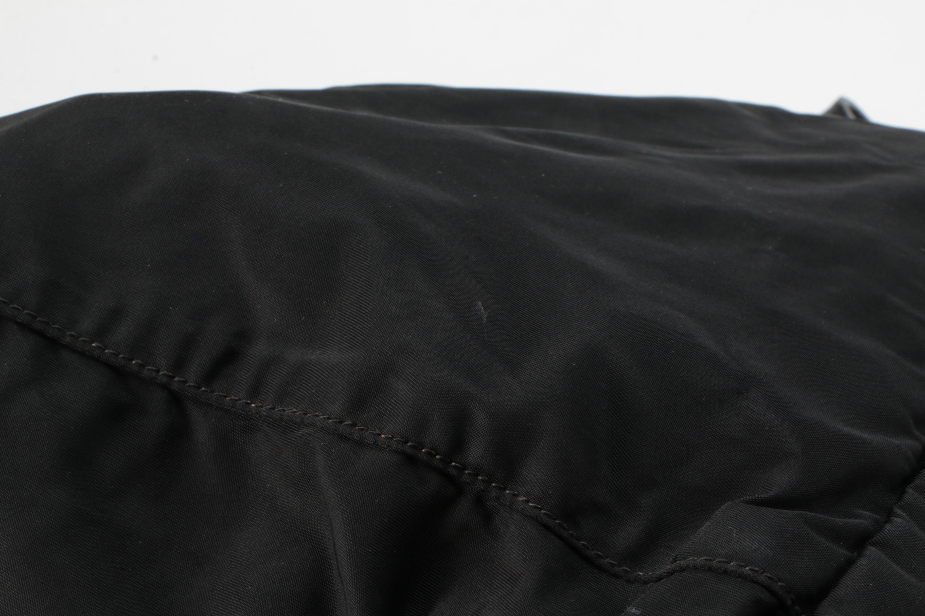 Prada Backpack Purse in Black Tessuto Nylon with Saffiano Leather Trim