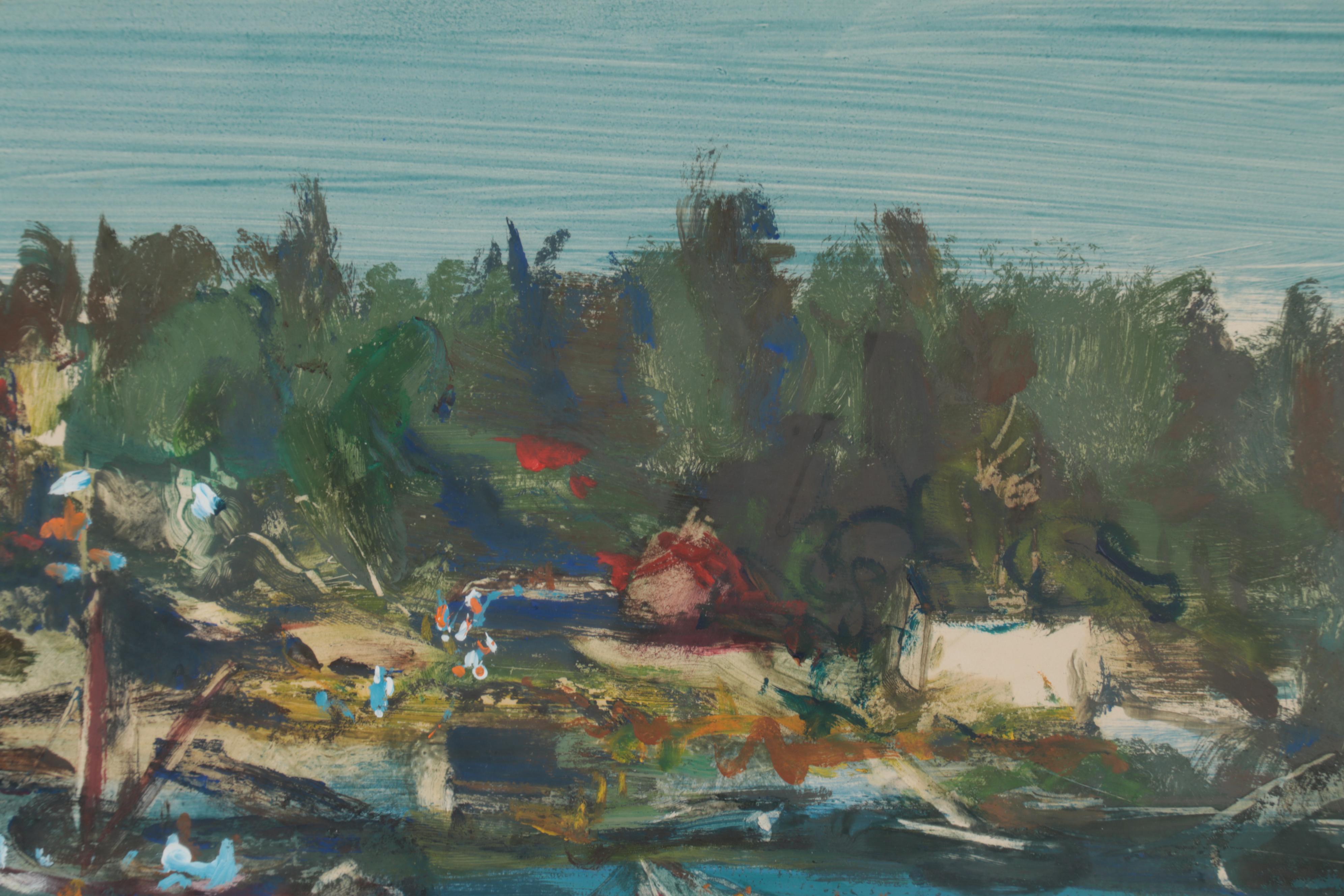 Paul Chidlaw Landscape Watercolor Painting, 1966