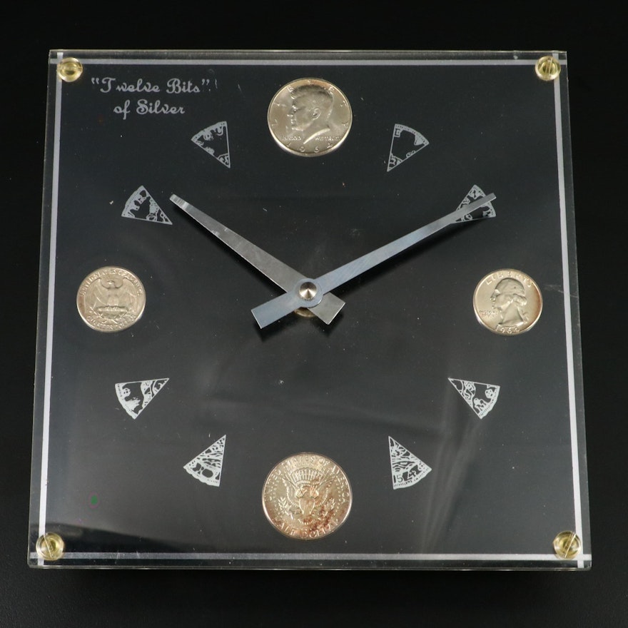 Marion Kay "Twelve Bits of Silver" Silver Coin Clock