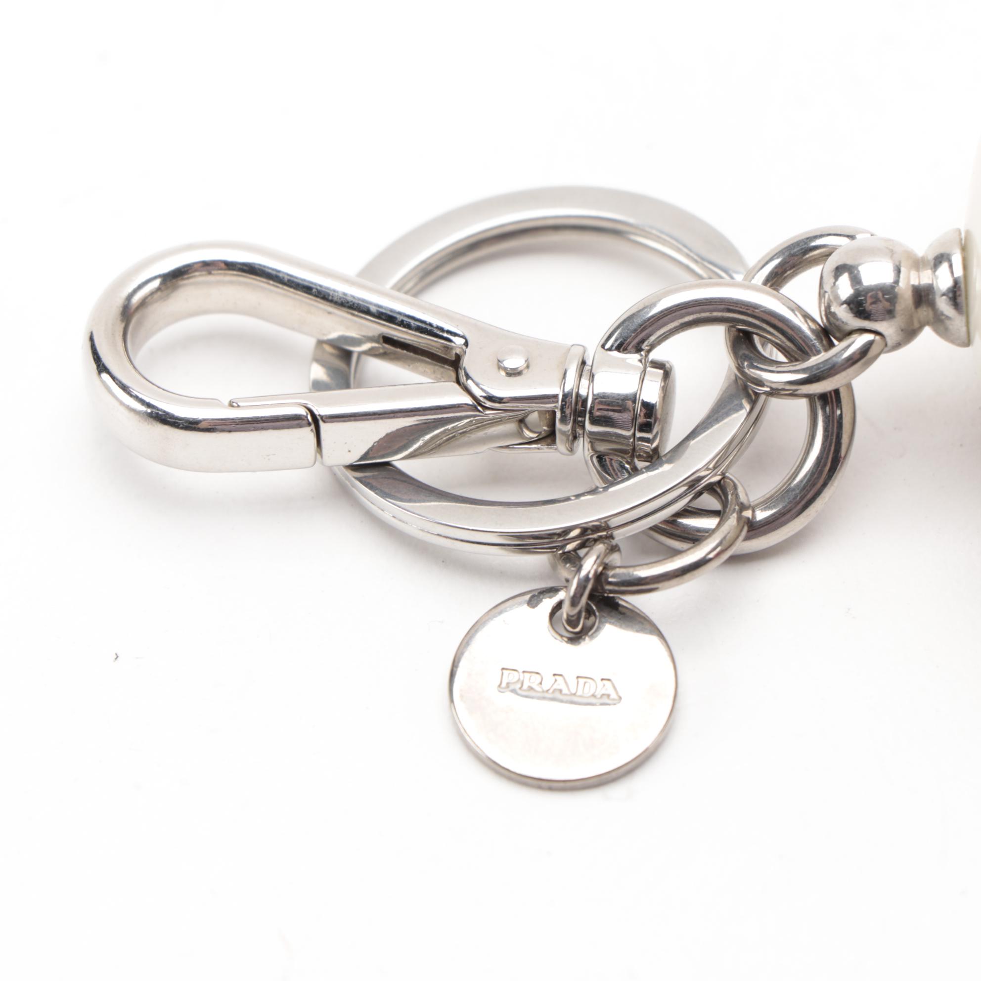 Prada Millie Trick Keychain in Red Dyed Fox Fur