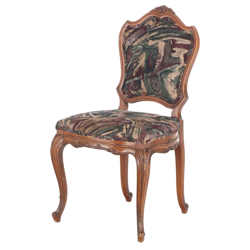 French Provincial Style Fruitwood-Stained Side Chair, 20th Century