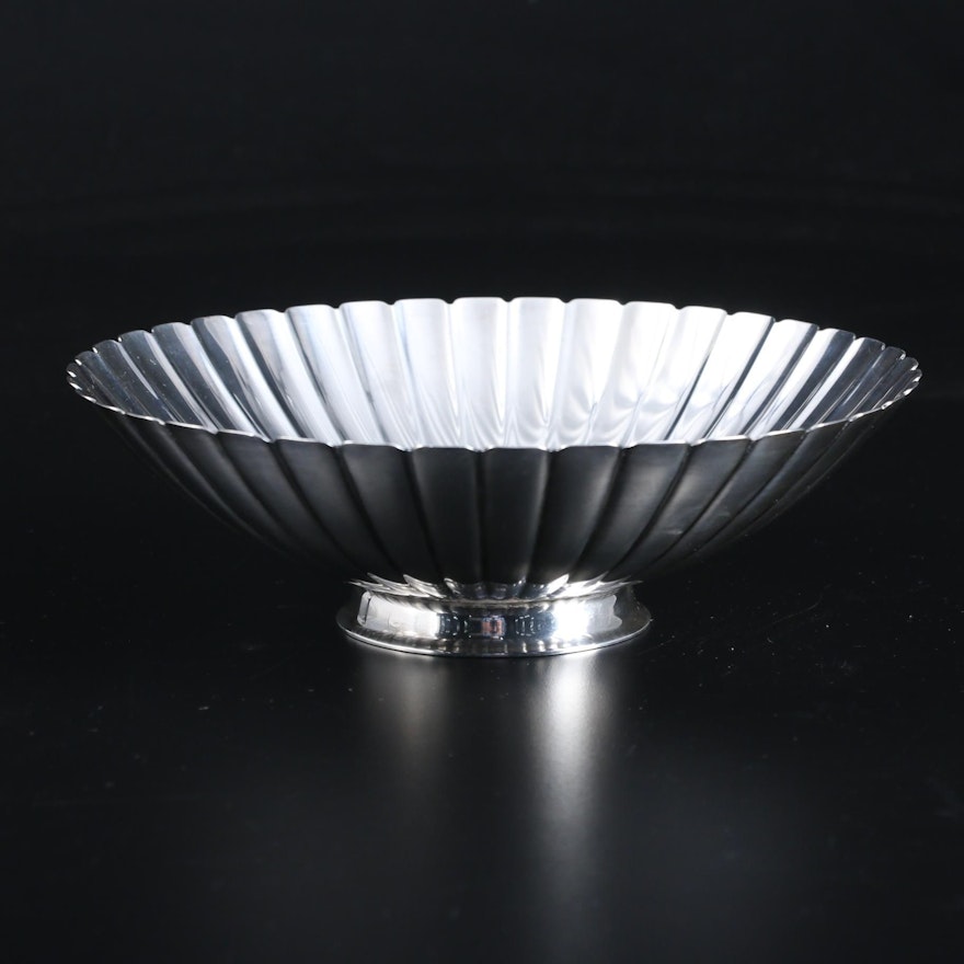 Sigvard Bernadotte for Georg Jensen Sterling Silver Fluted Strawberry Bowl