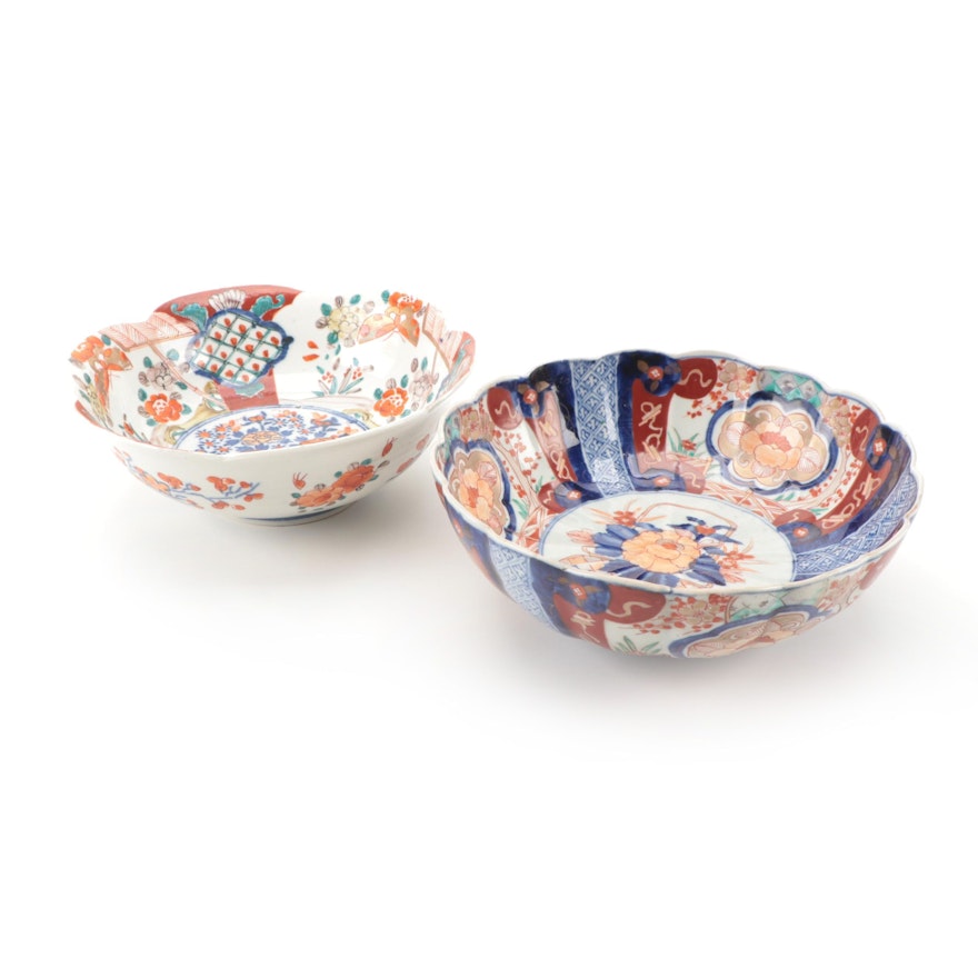 Japanese Imari Scalloped Edge and Fluted Bowls