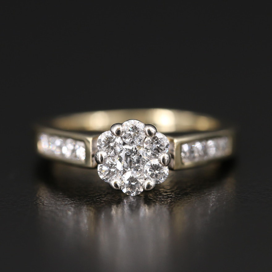 10K Diamond Cluster Ring