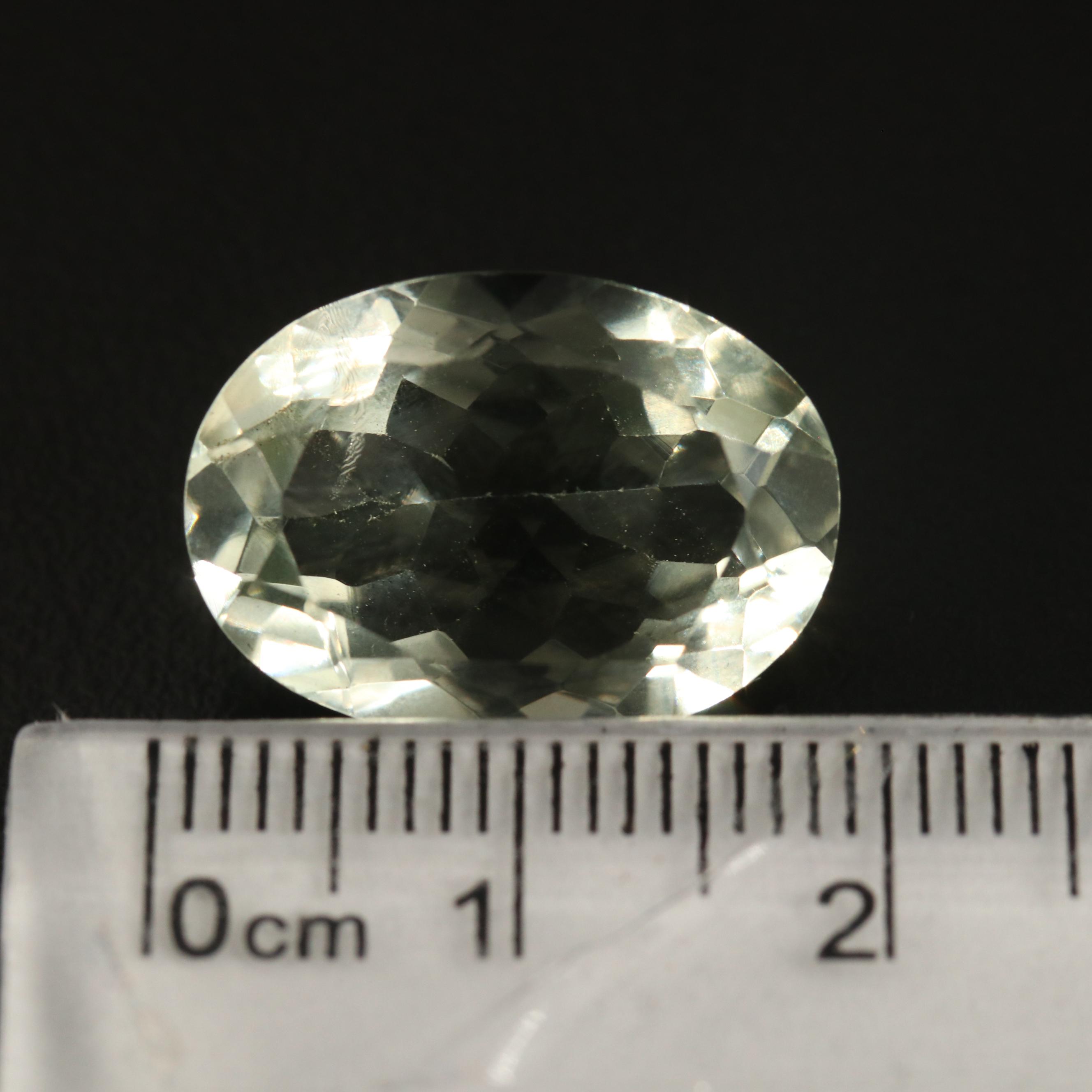 Loose 11.18 CT Oval Faceted Prasiolite