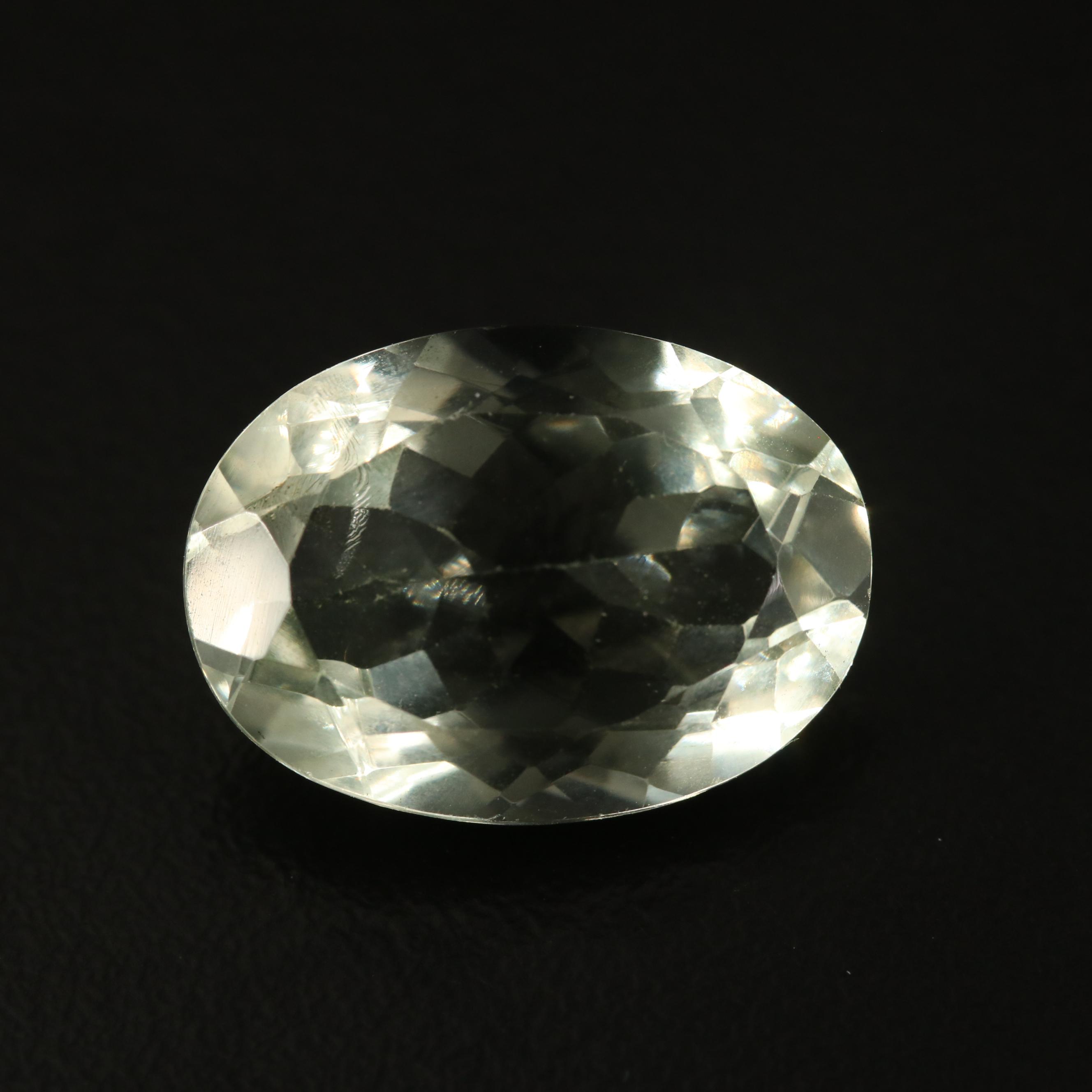 Loose 11.18 CT Oval Faceted Prasiolite