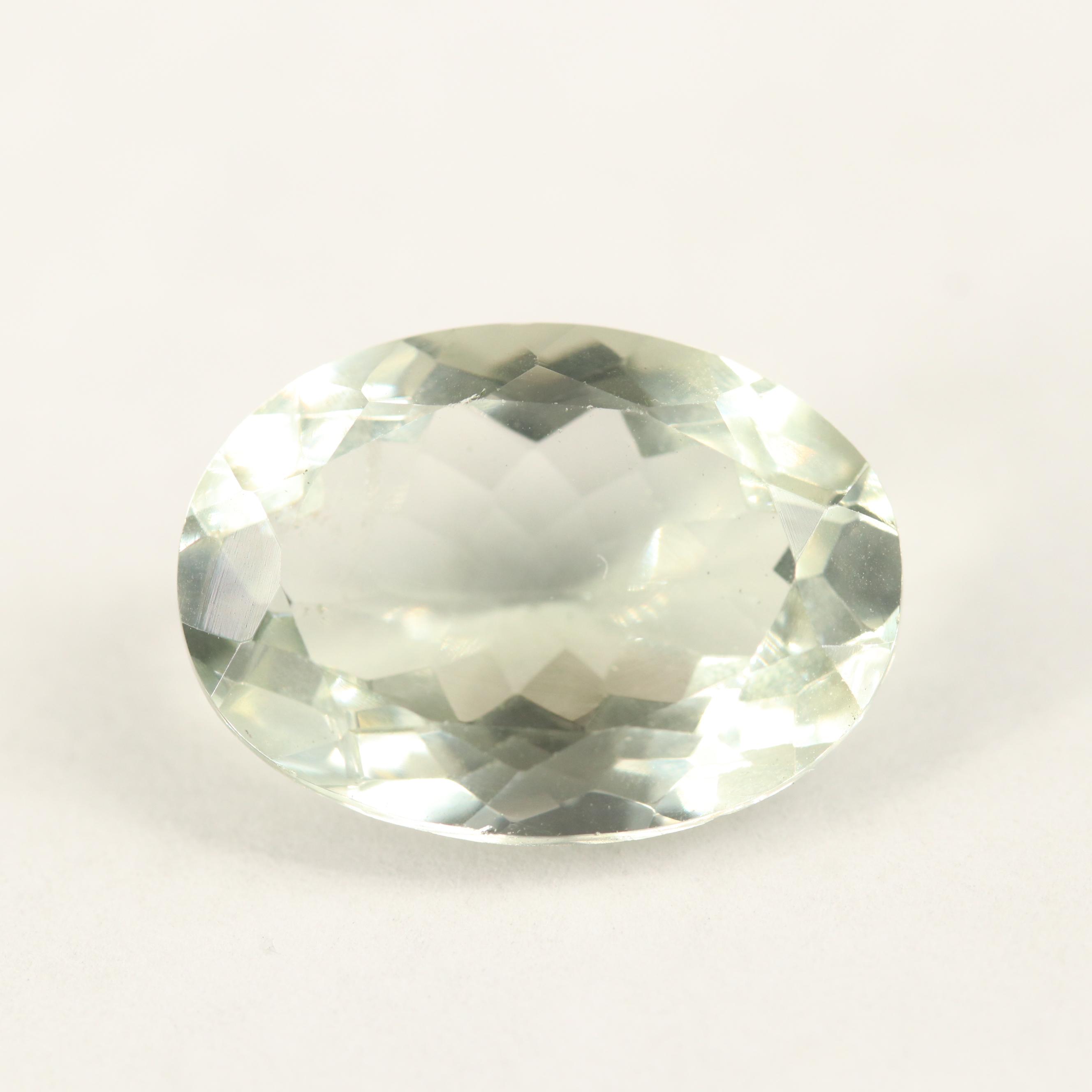 Loose 11.18 CT Oval Faceted Prasiolite