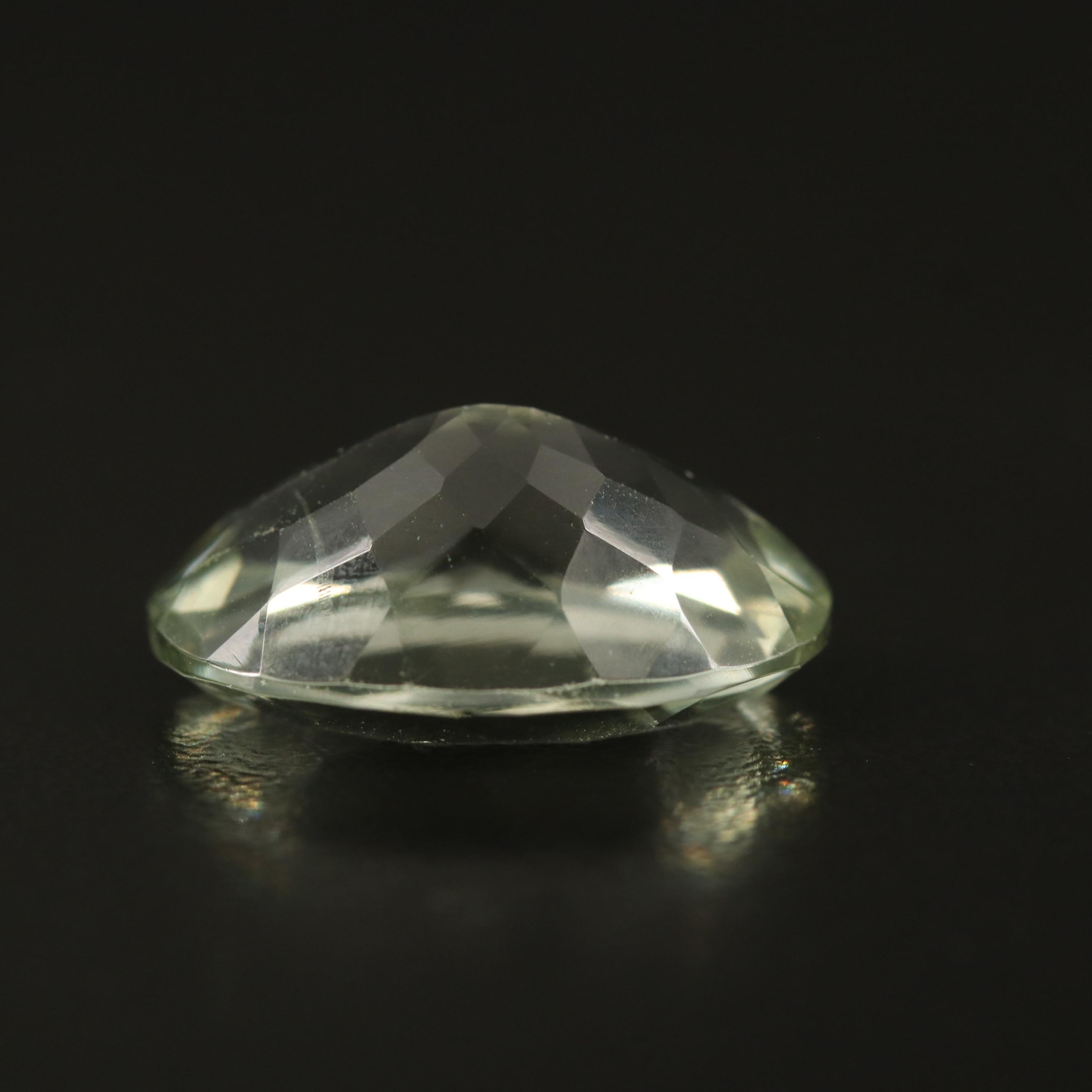 Loose 11.18 CT Oval Faceted Prasiolite