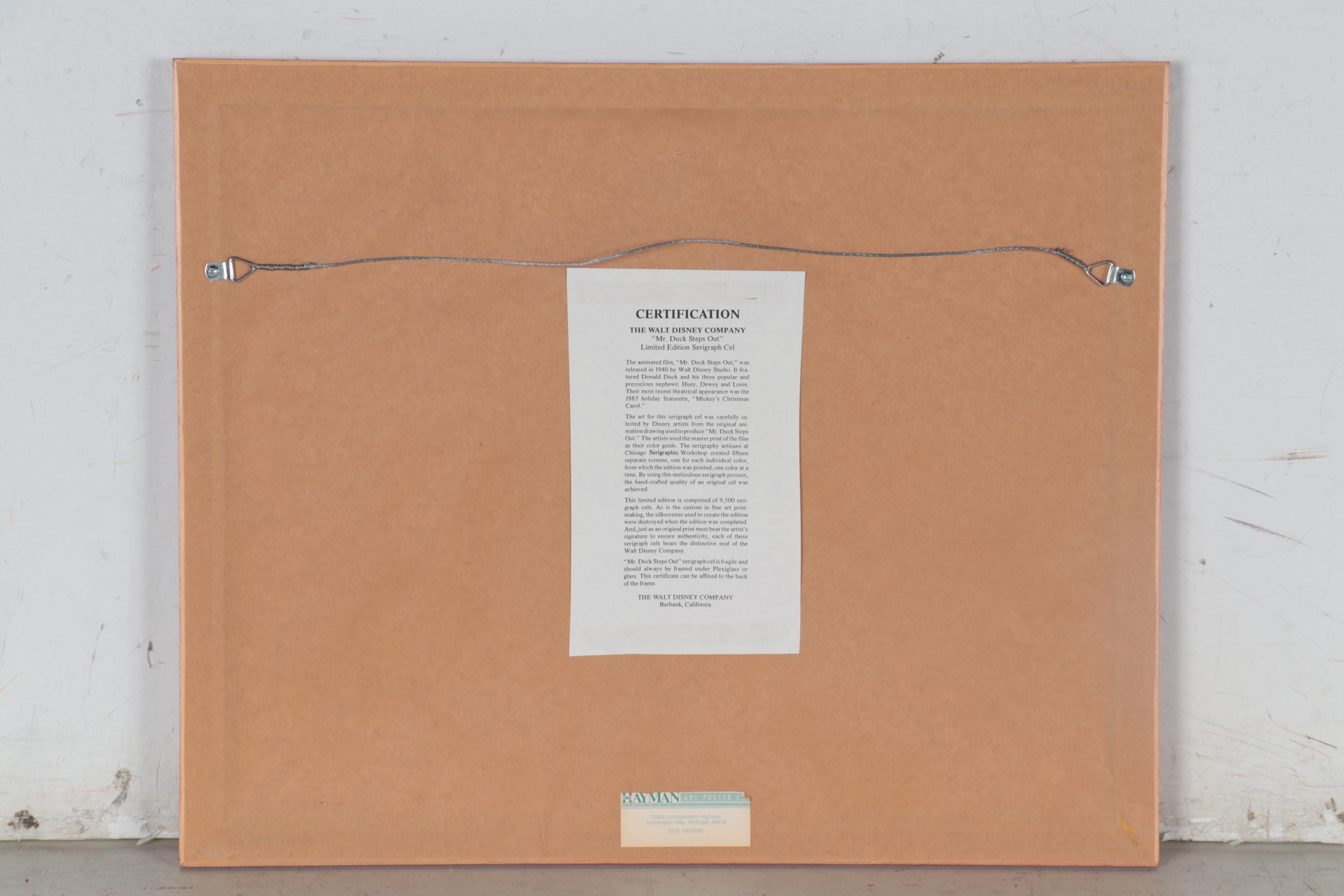 The Walt Disney Company Sericel "Mr. Duck Steps Out"