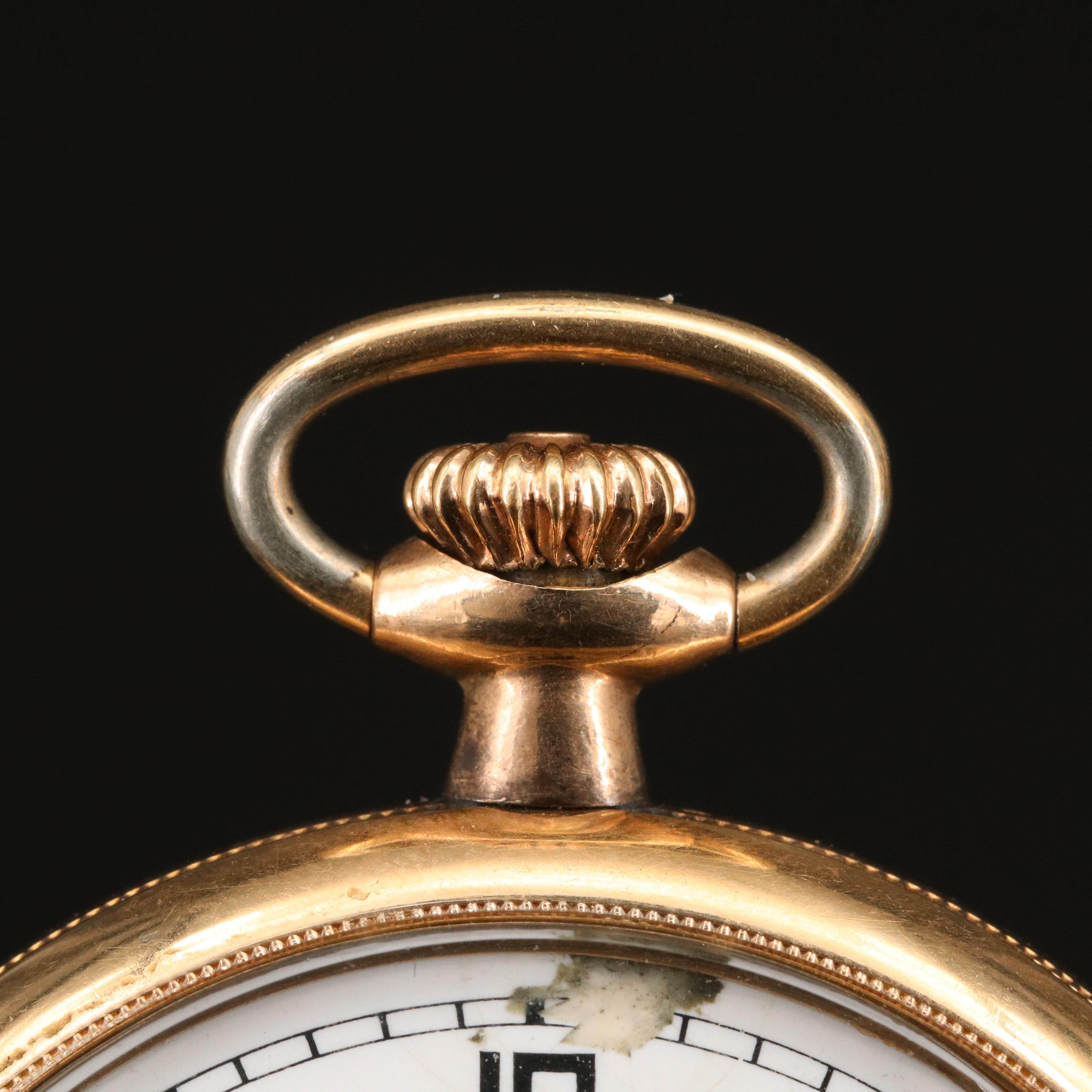 Vintage Admiral Gold Filled Open Face Pocket Watch