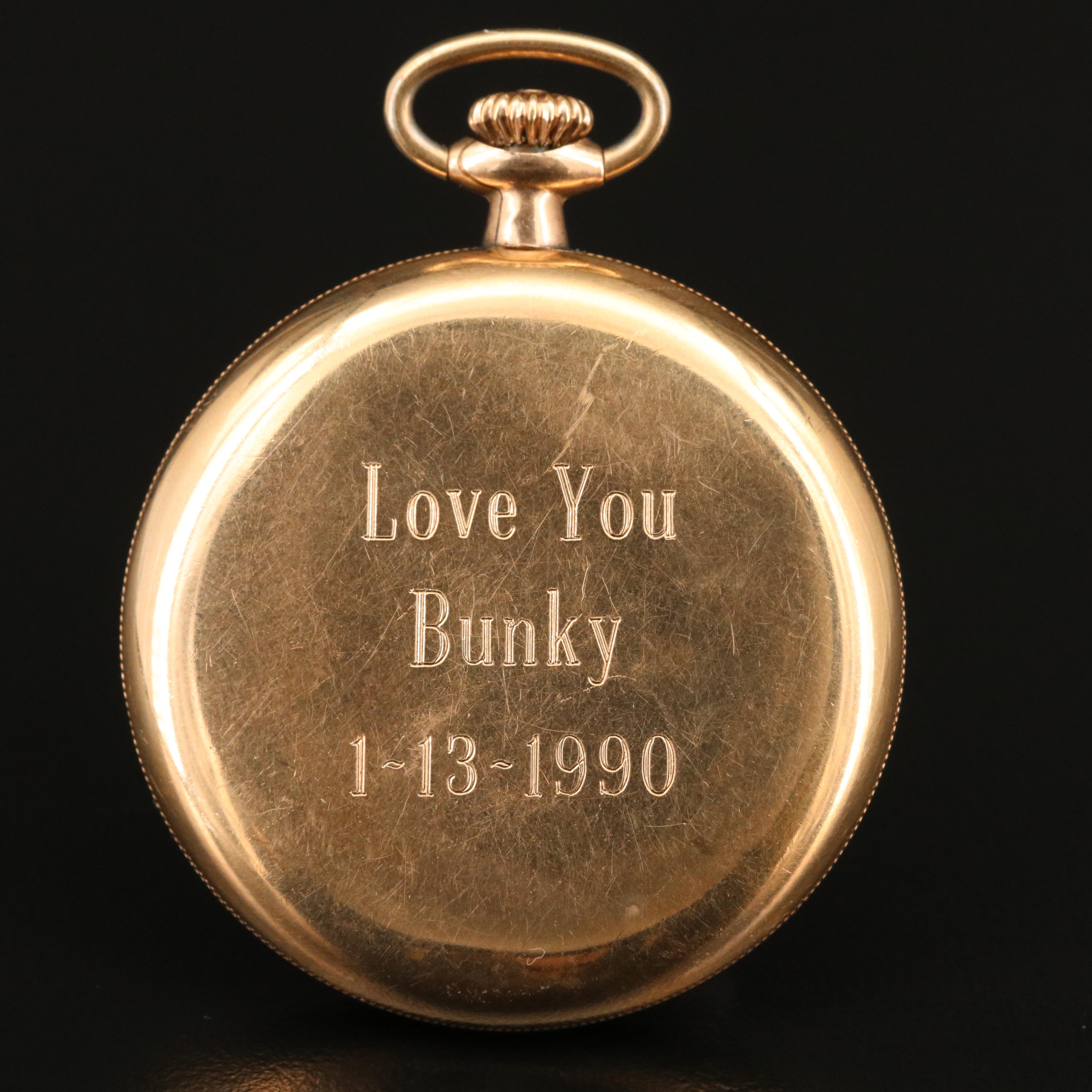 Vintage Admiral Gold Filled Open Face Pocket Watch