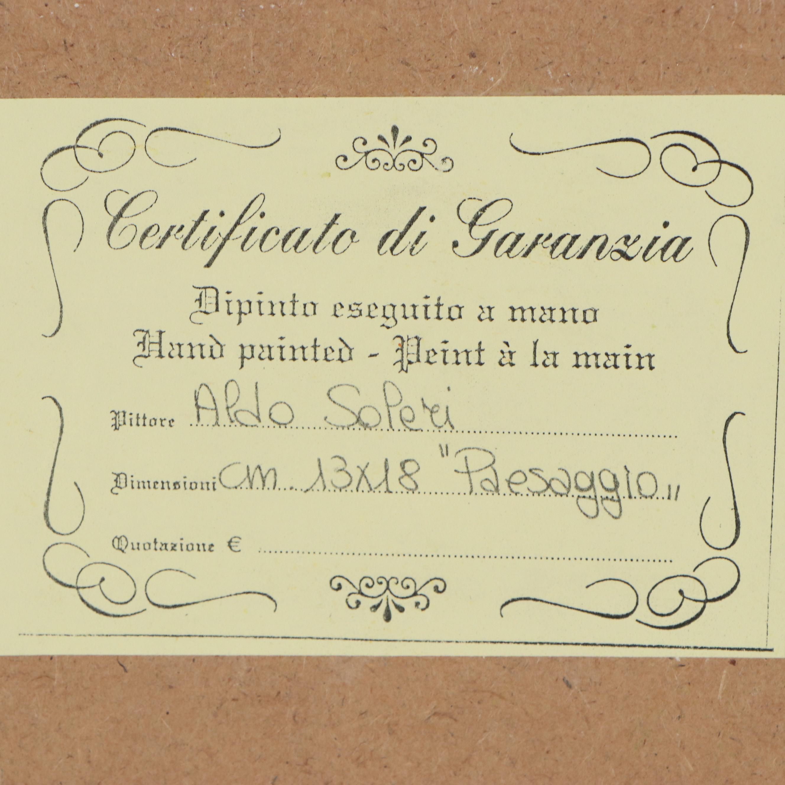 Aldo Soleri Oil Painting "Paesaggio"